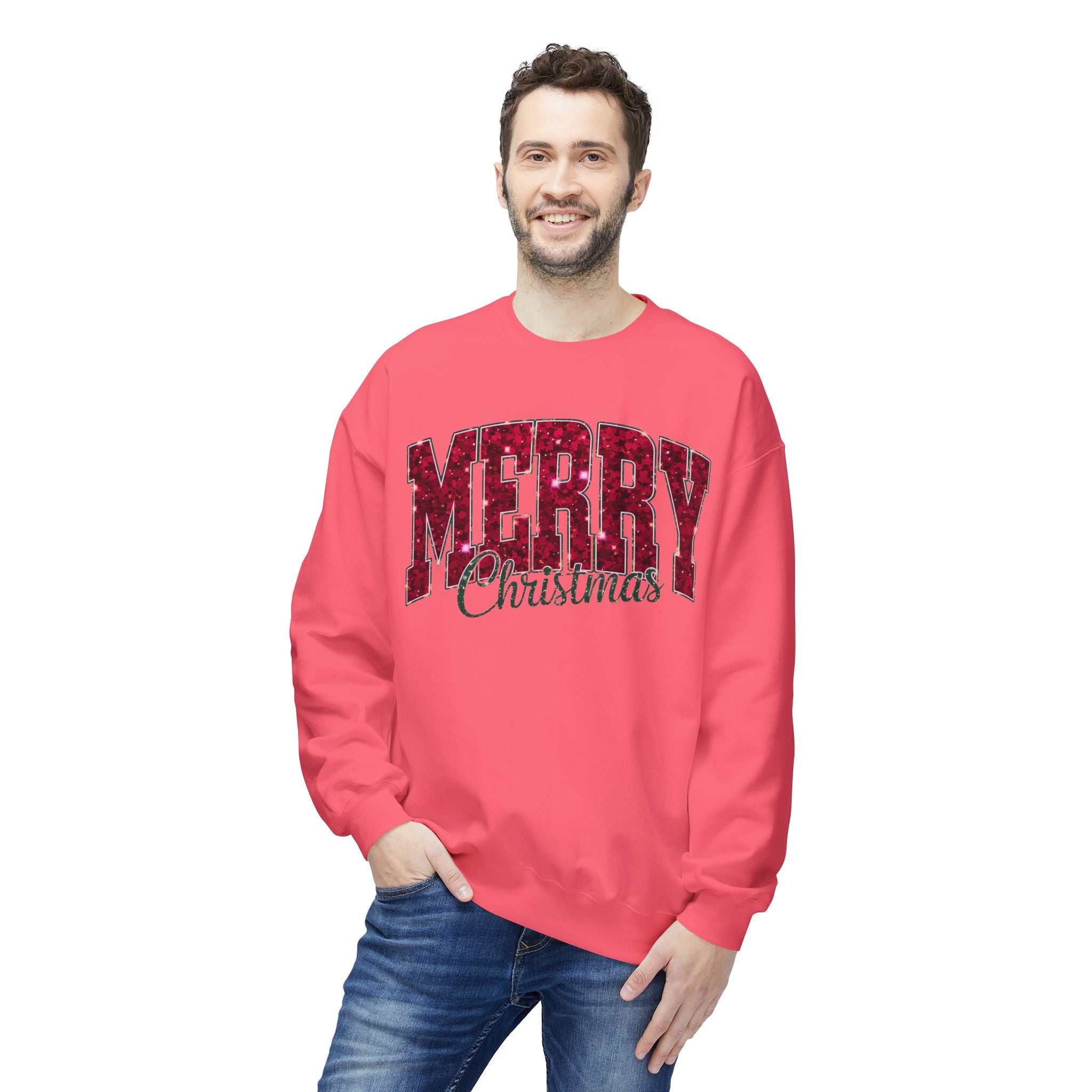 Merry Christmas Plaid Crewneck SweatshirtSweatshirtMerry Christmas Plaid
