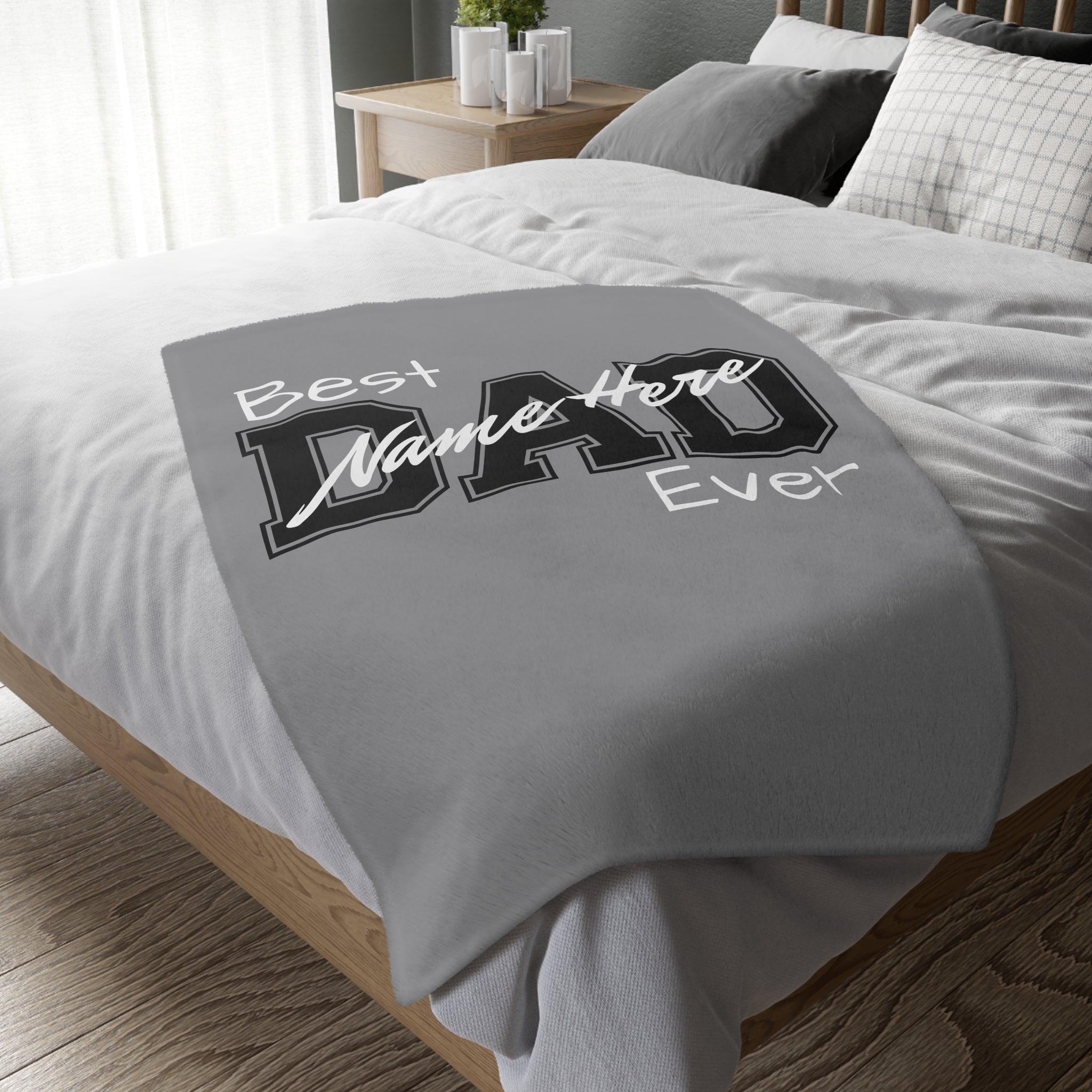 Coperta Personalizzata "Il Miglior Papà di Sempre" – Plaid in Velluto con Nome Personalizzato