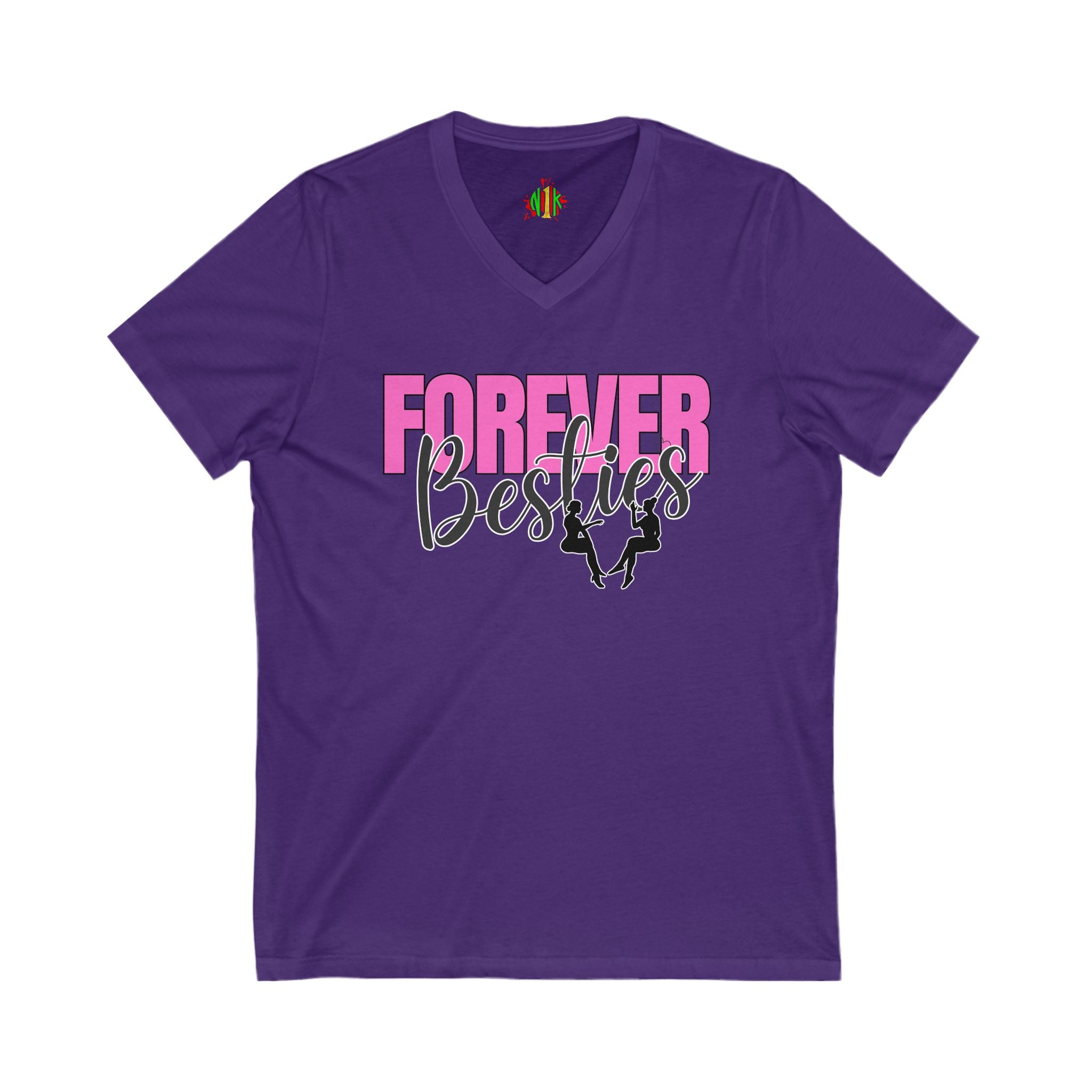 Forever Besties V-Neck Tee, Friendship Gift, Best Friend Shirt, Cute CV-neckForever Besties V-Neck Tee
