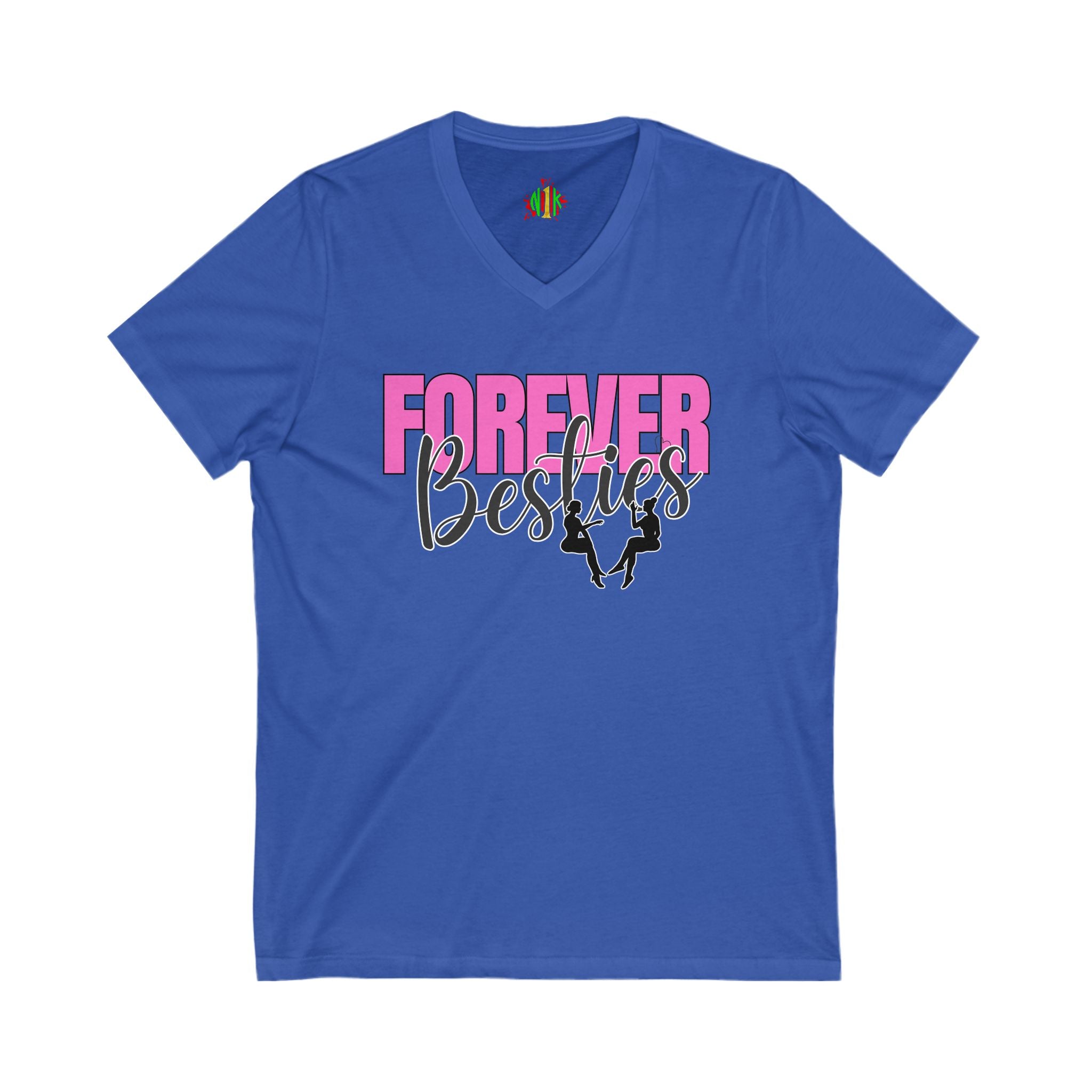 Forever Besties V-Neck Tee, Friendship Gift, Best Friend Shirt, Cute Casual Wear, Birthday or Celebration Top