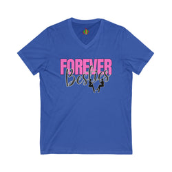 Forever Besties V-Neck Tee, Friendship Gift, Best Friend Shirt, Cute Casual Wear, Birthday or Celebration Top