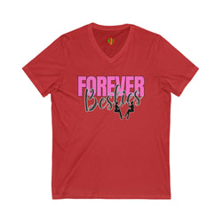 Forever Besties V-Neck Tee, Friendship Gift, Best Friend Shirt, Cute Casual Wear, Birthday or Celebration Top