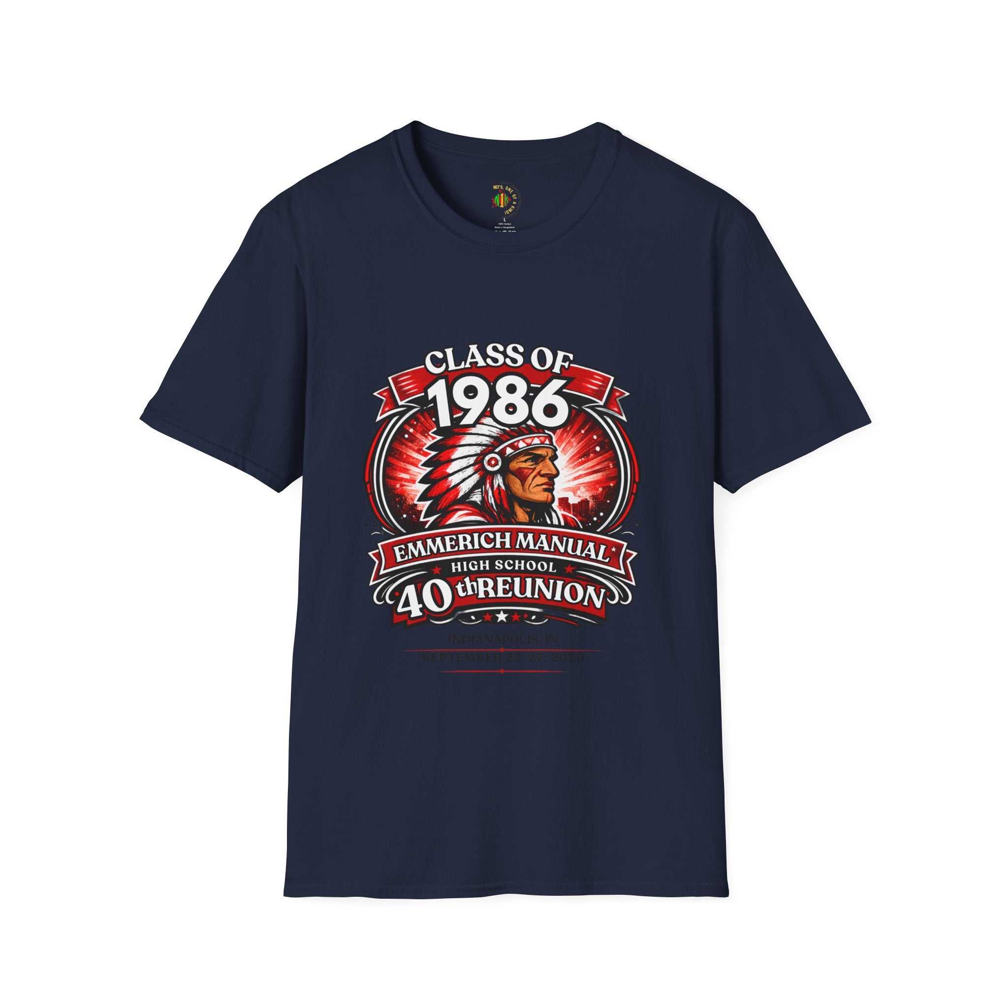 Class of 1986 40th Reunion T-Shirt — Emmerich Manual High School Alumni Tee - Another Customized Smile
