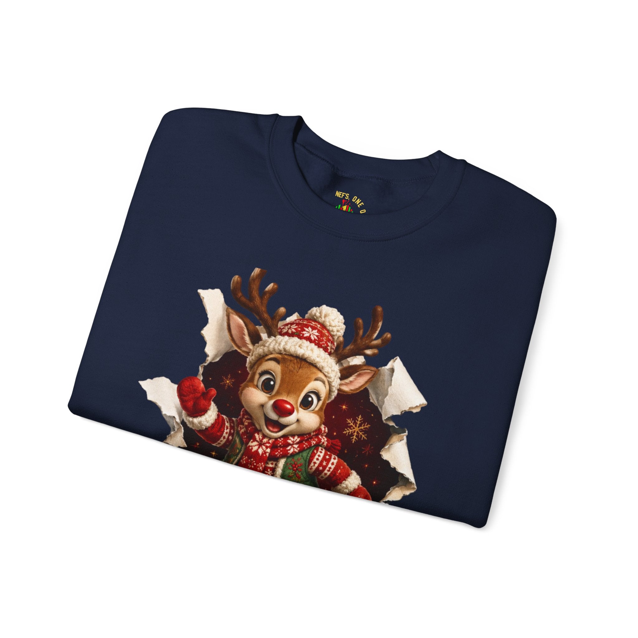 Festive Christmas Reindeer Crewneck Sweatshirt
