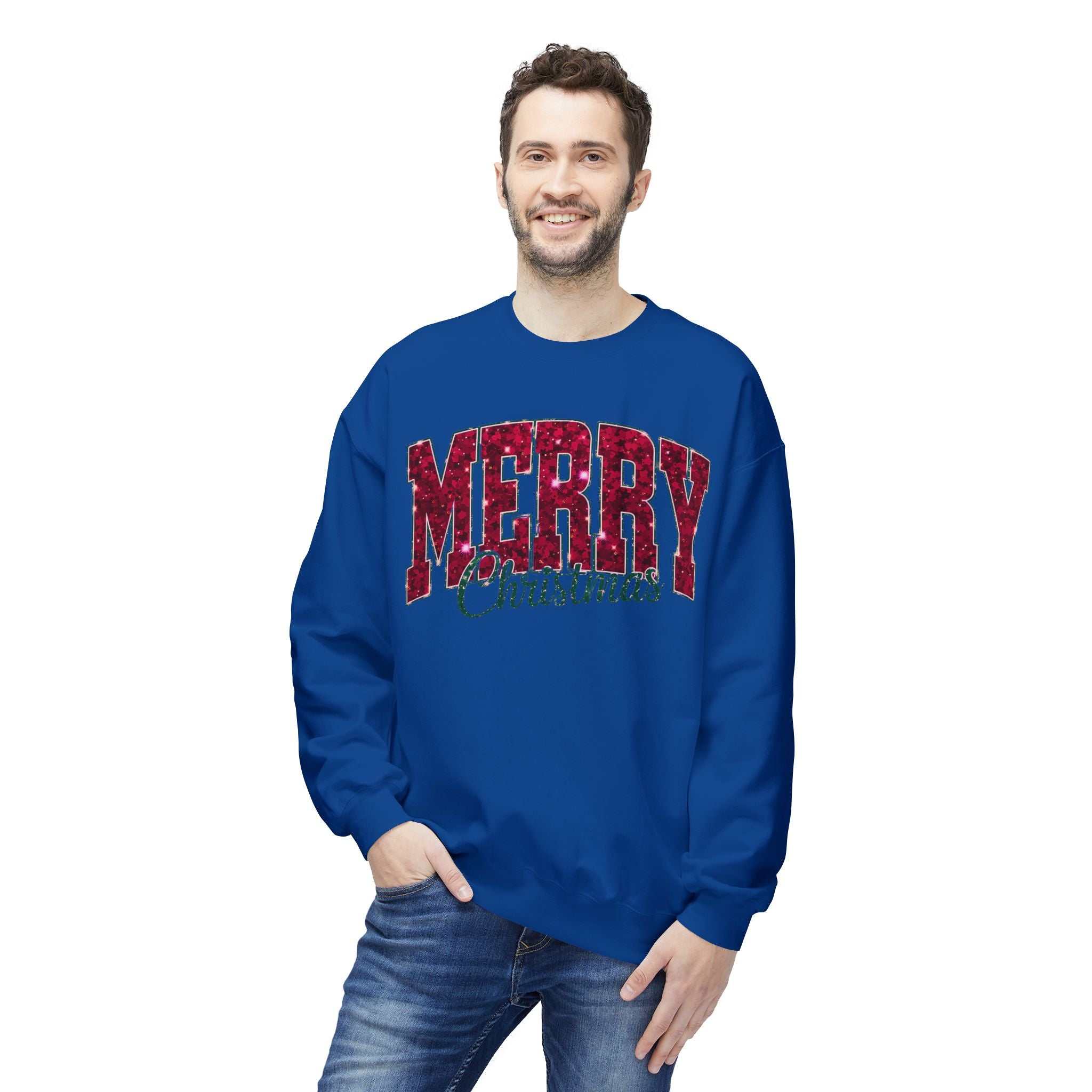 Merry Christmas Plaid Crewneck SweatshirtSweatshirtMerry Christmas Plaid
