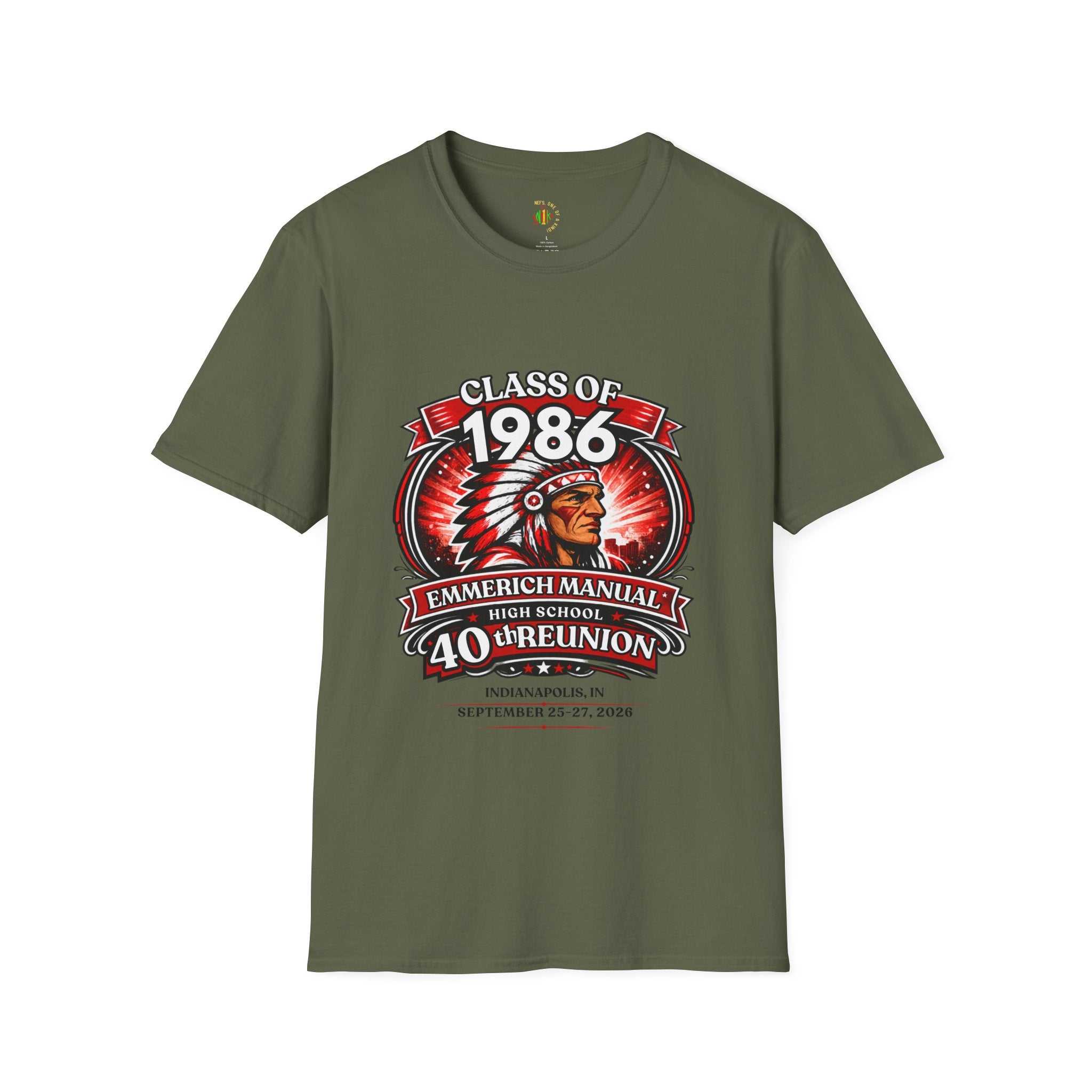 Class of 1986 40th Reunion T-Shirt — Emmerich Manual High School Alumni Tee - Another Customized Smile