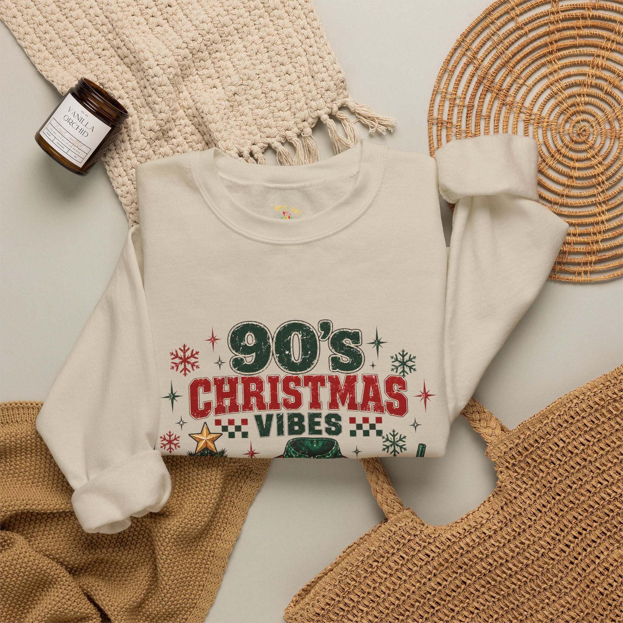 90s Christmas Vibes Crewneck Sweatshirt