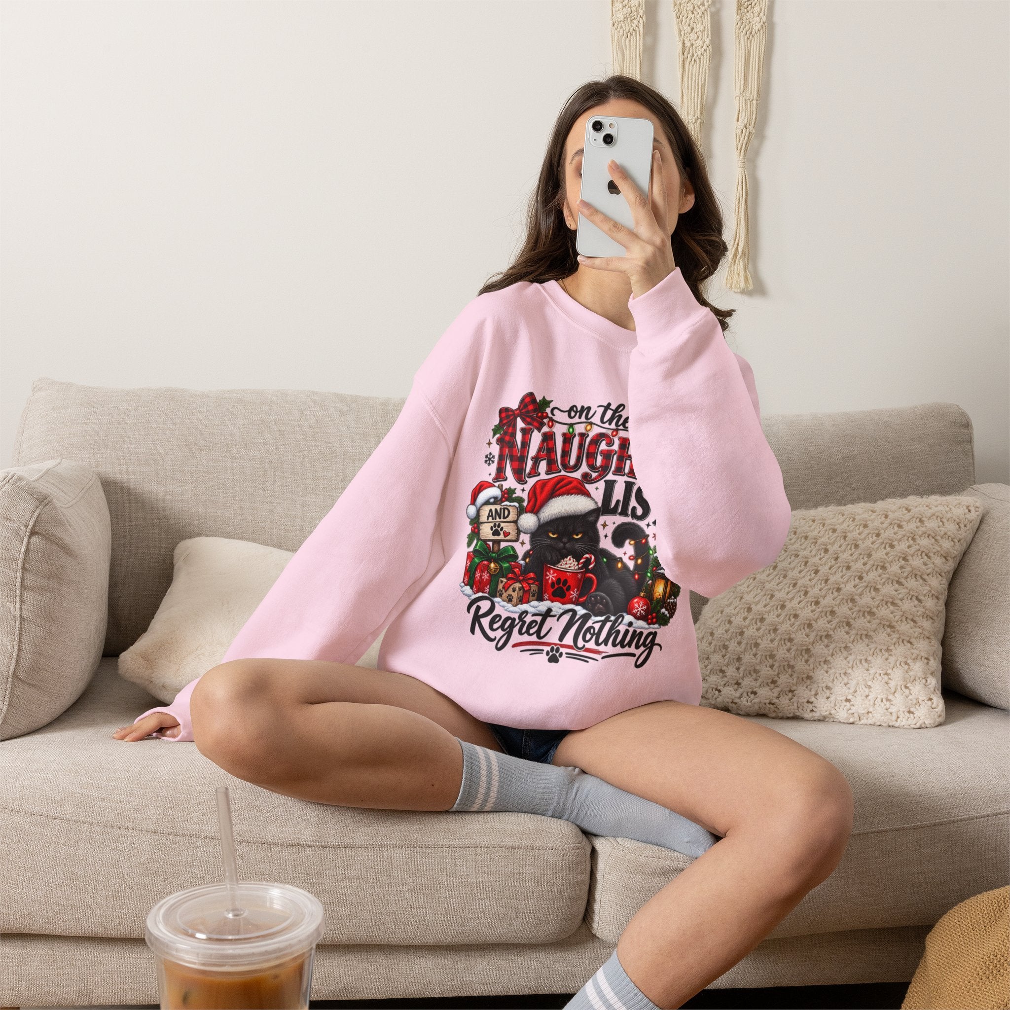 On the Naughty List Christmas Crewneck Sweatshirt
