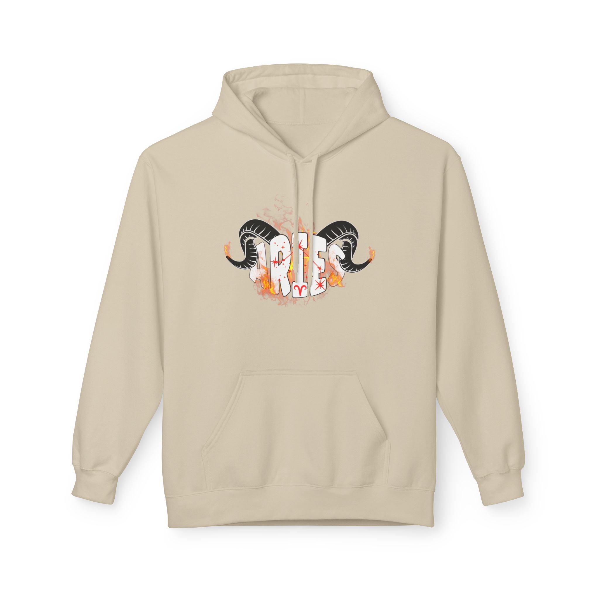 Aries Ram on fire Hoodie — Unisex Zodiac Astrology Hoodie with 'Aries' Design