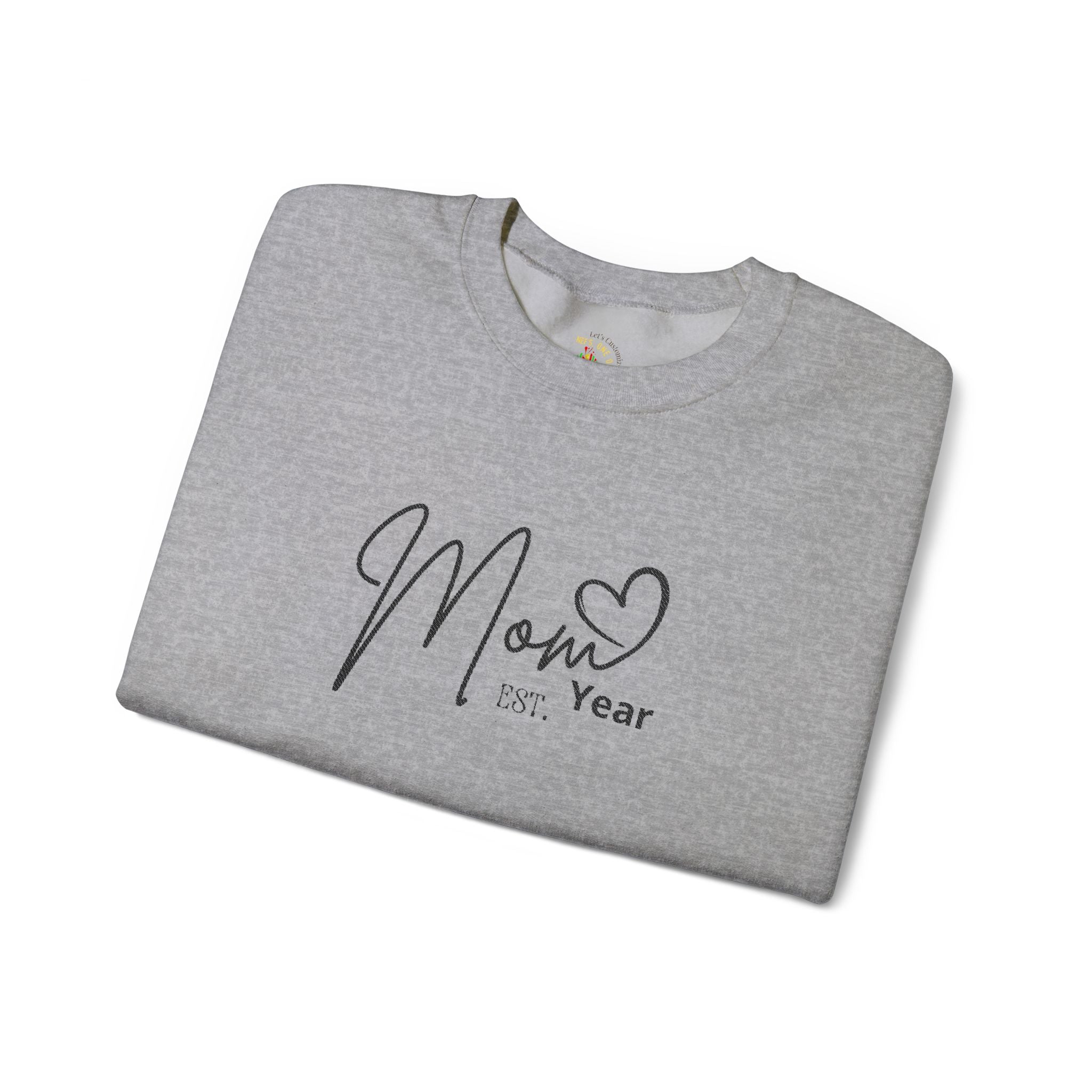 Mom Est. Year Embroidered Customizable Crewneck Sweatshirt