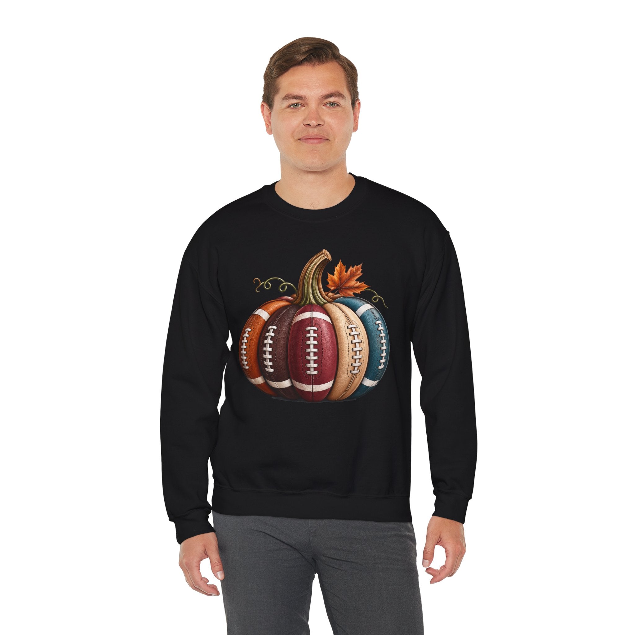 Fall Football Pumpkin Crewneck Sweatshirt