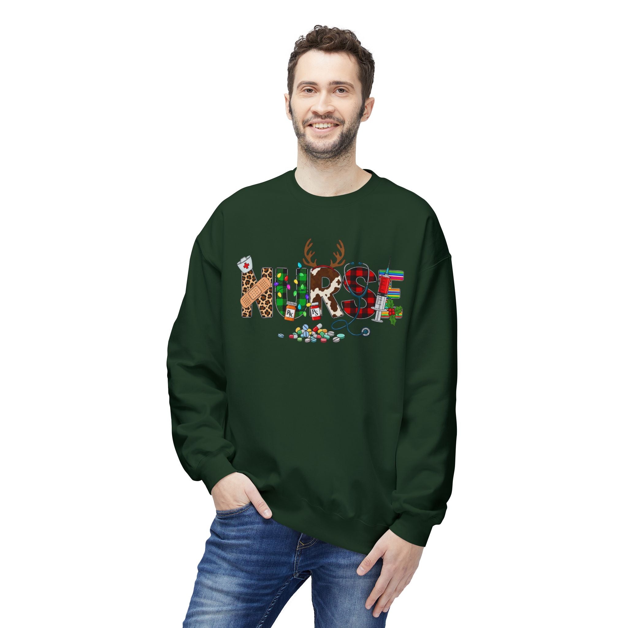 Nurse Christmas Crewneck Sweatshirt – Festive Medical Holiday Gift