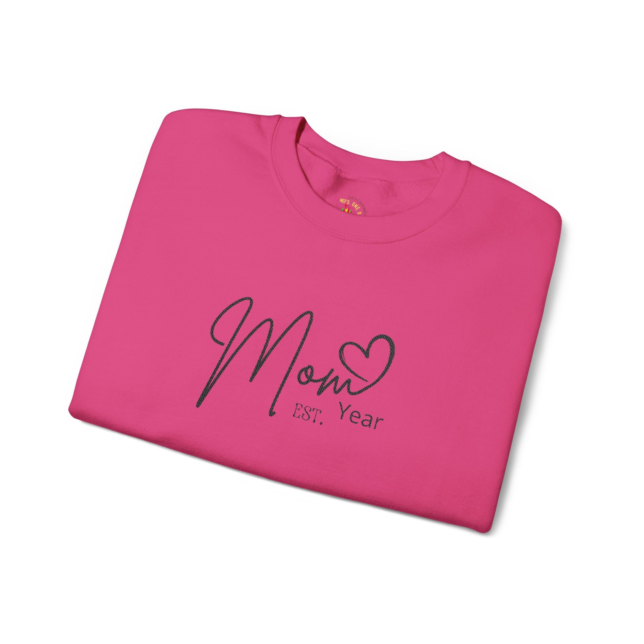 Mom Est. Year Embroidered Customizable Crewneck Sweatshirt