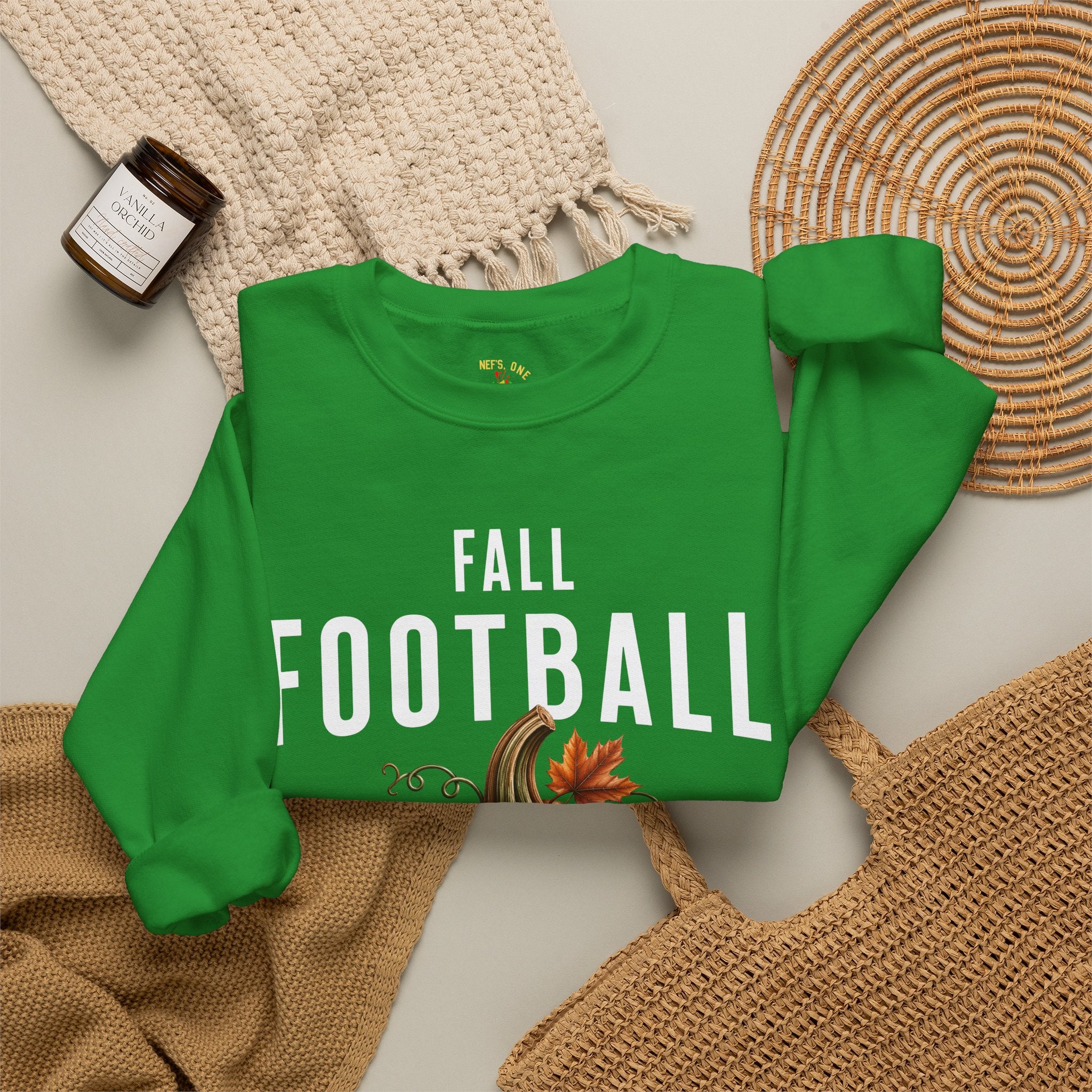Fall Football Pumpkin Season Crewneck Sweatshirt