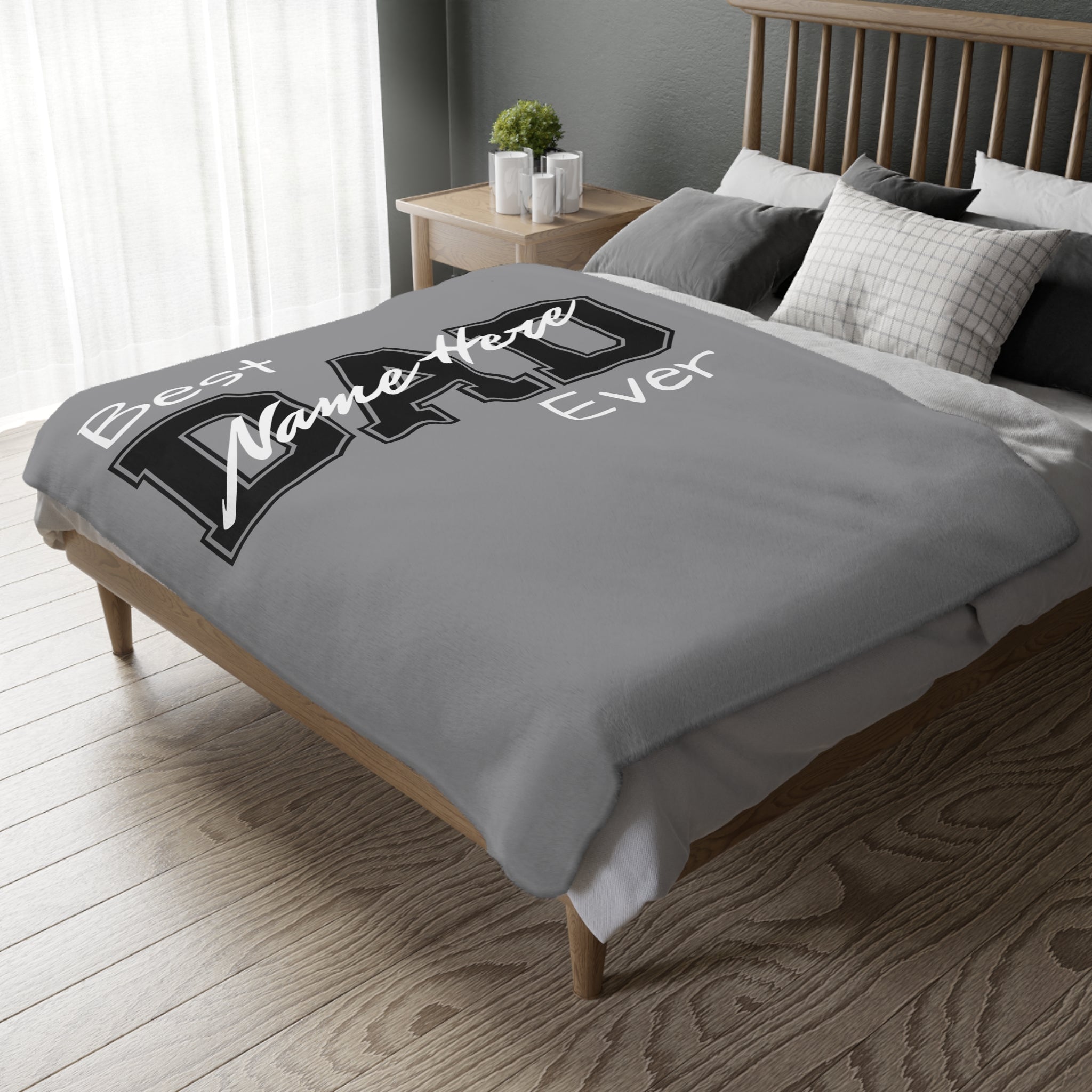Coperta Personalizzata "Il Miglior Papà di Sempre" – Plaid in Velluto con Nome Personalizzato