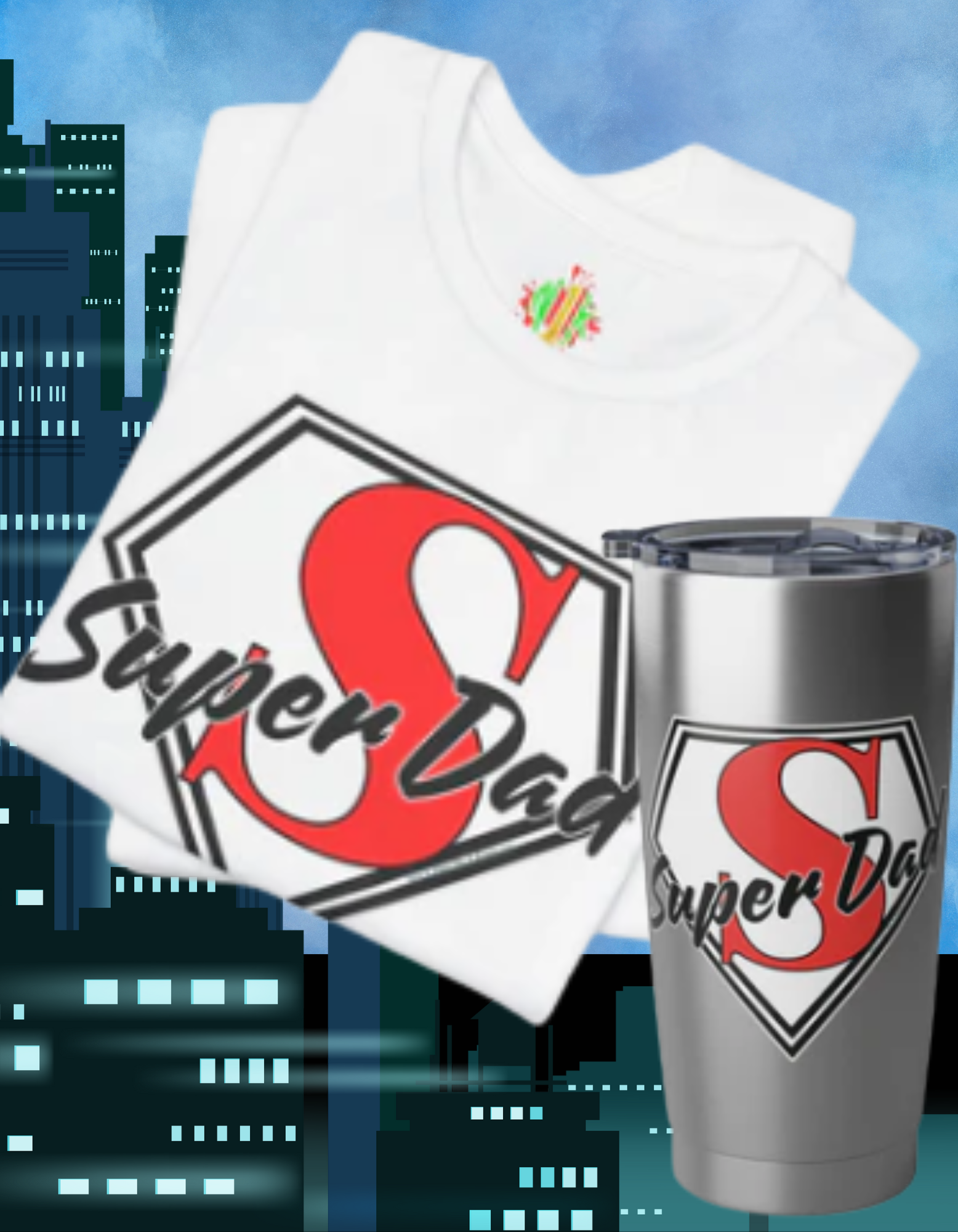 Super Dad T-shirt & Tumbler Bundle