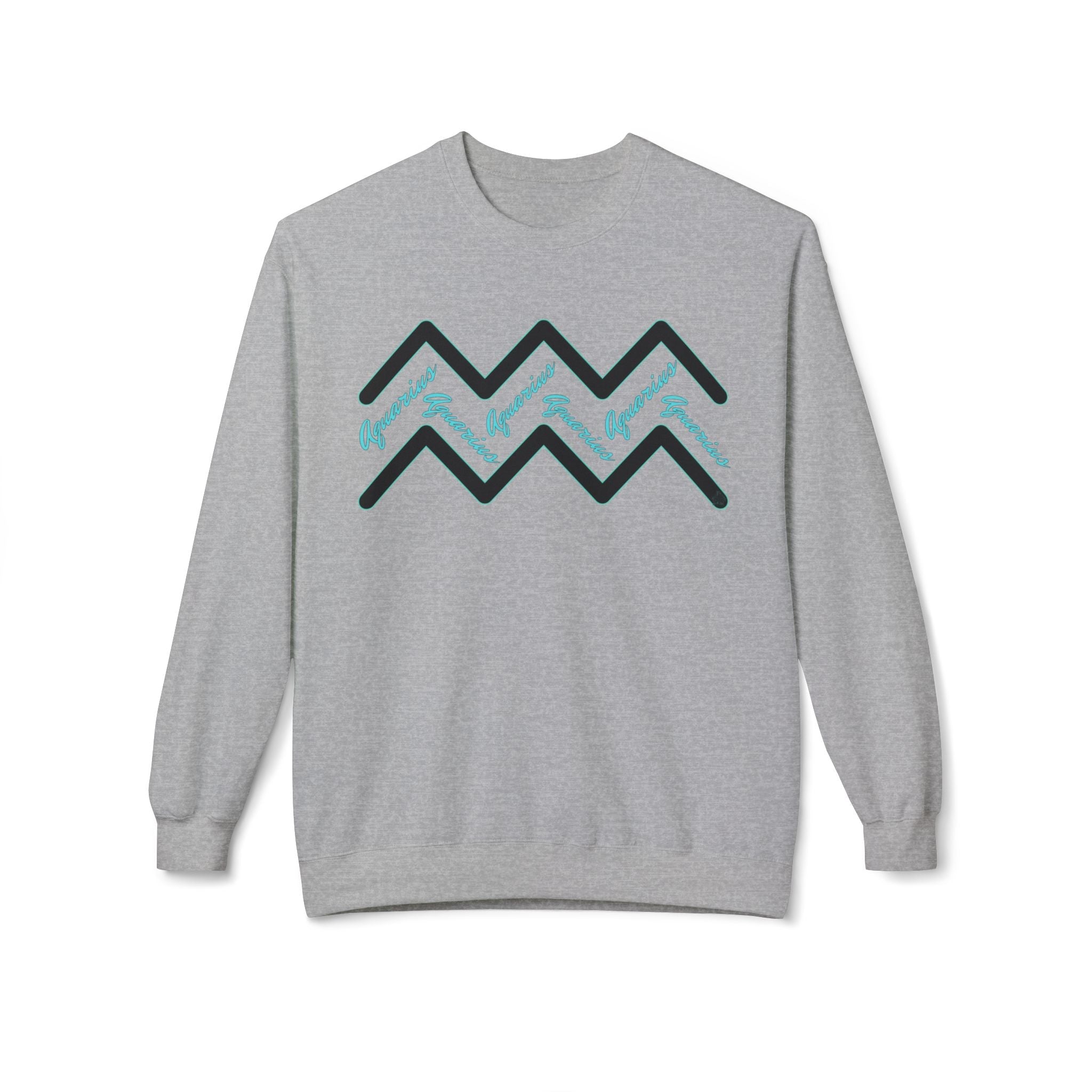 Aquarius Zodiac Crewneck Sweatshirt — Aquarius Symbol Astrological Sweatshirt