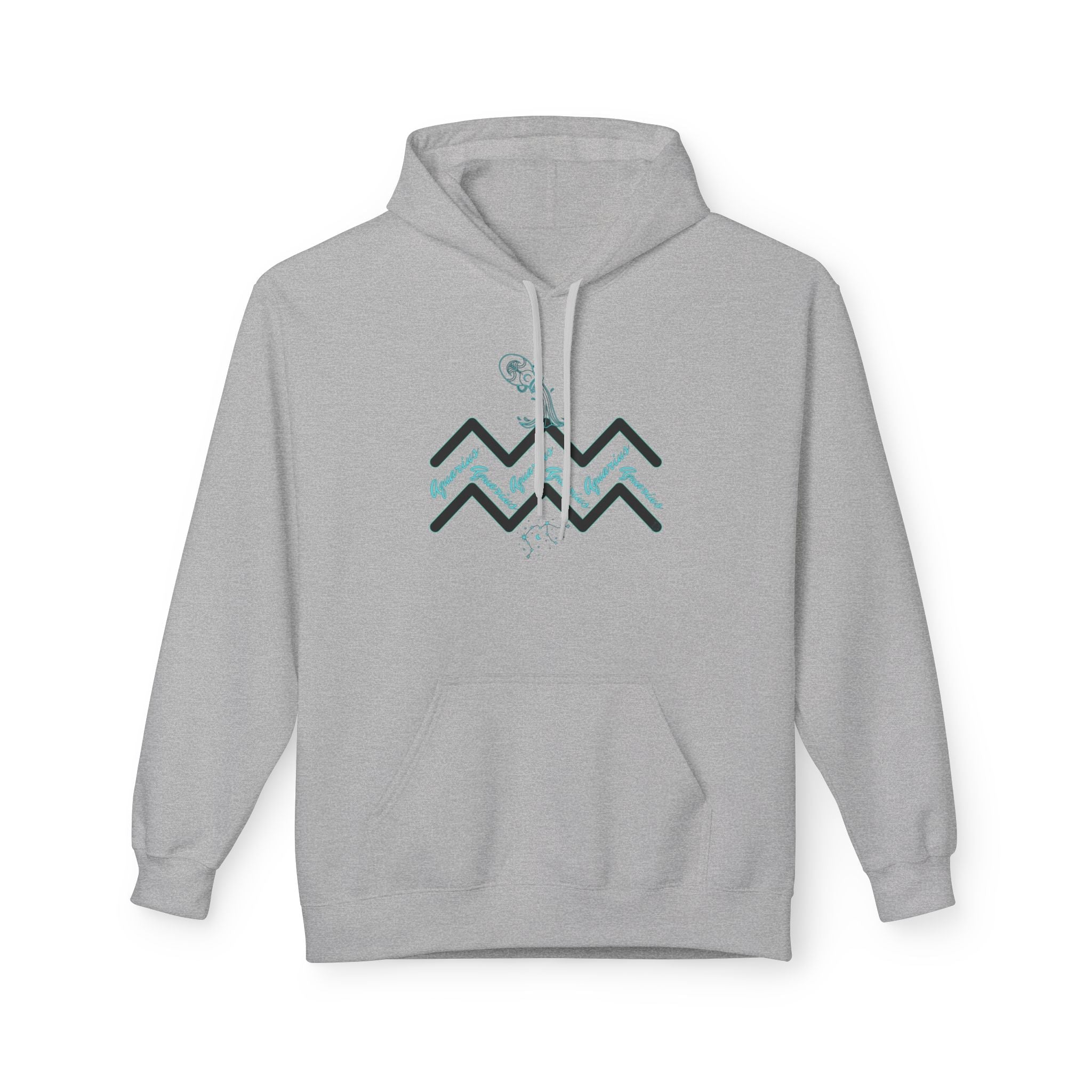 Aquarius Zodiac Hoodie — Minimal Wave Constellation Design