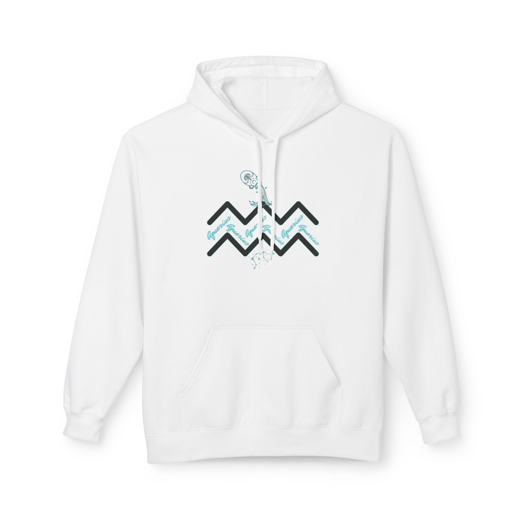 Aquarius Zodiac Hoodie — Minimal Wave Constellation Design