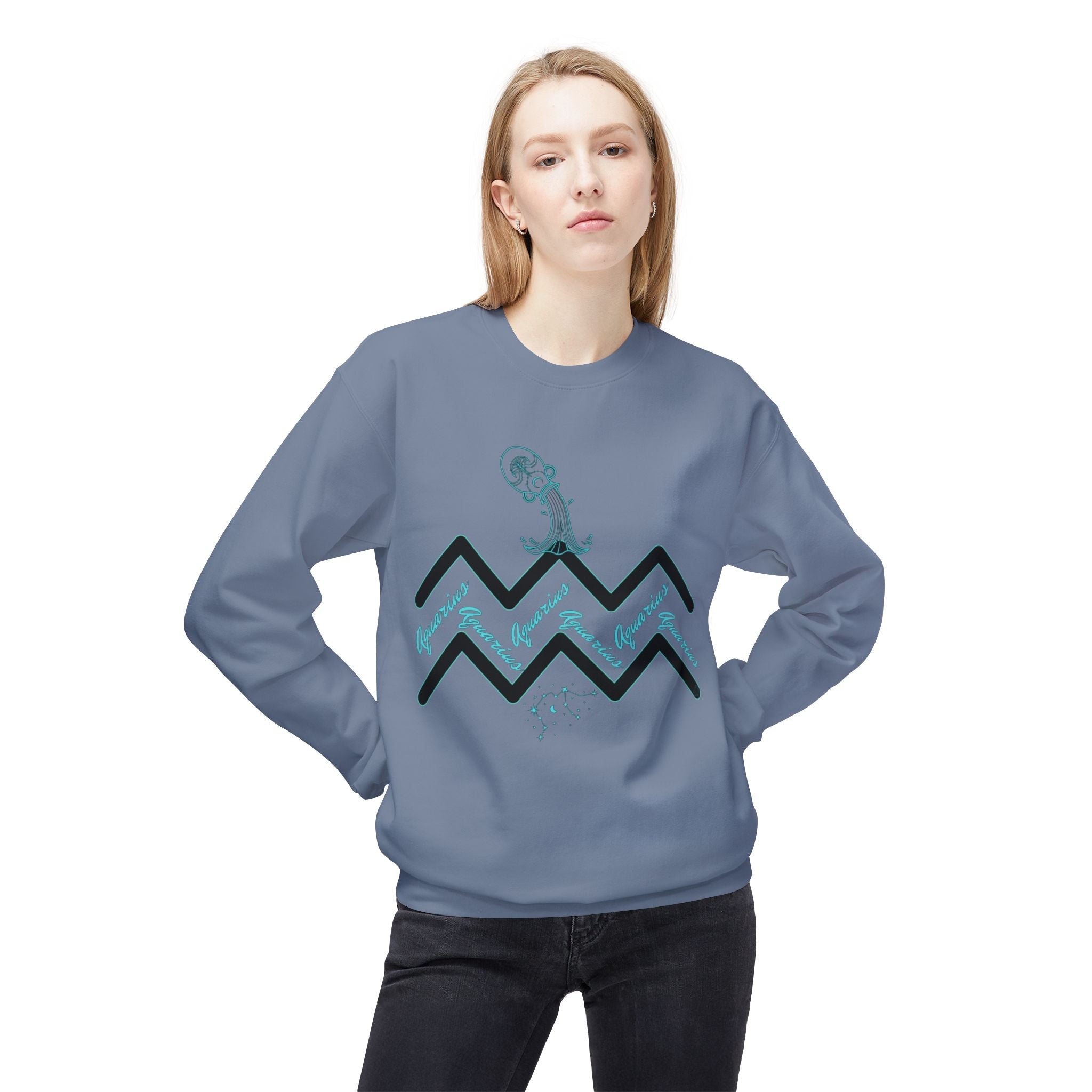 Aquarius Zodiac Sweatshirt — Water Wave Astrology Crewneck