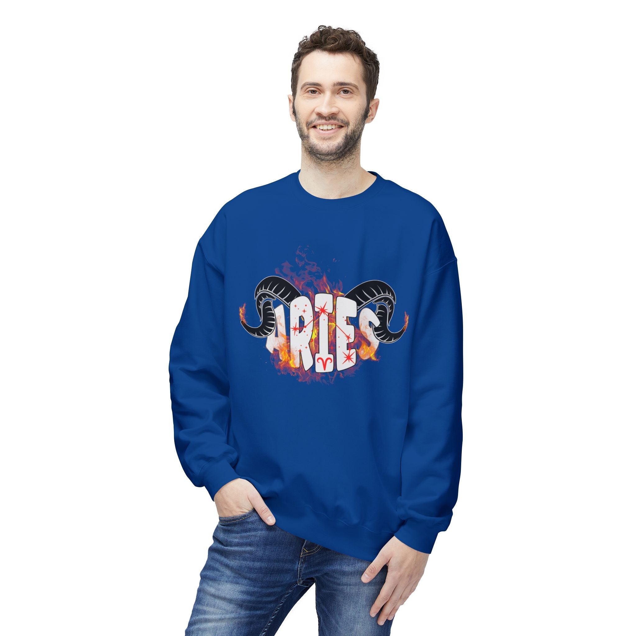Aries on Fire Unisex Crewneck Sweatshirt