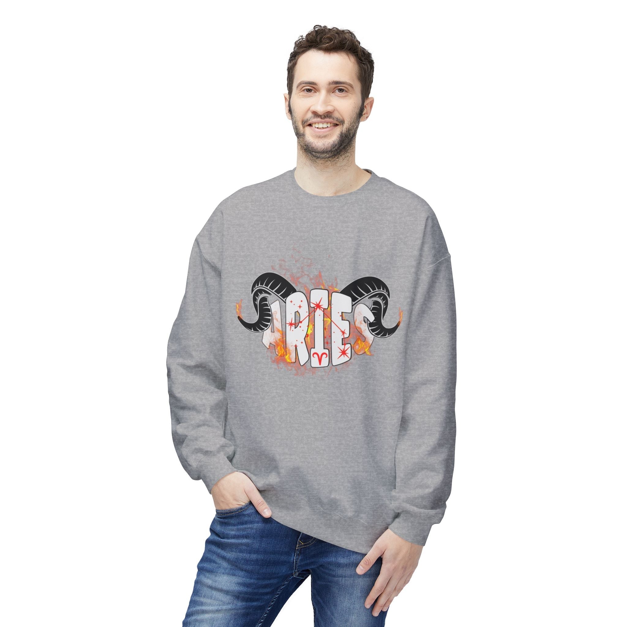 Aries on Fire Unisex Crewneck Sweatshirt