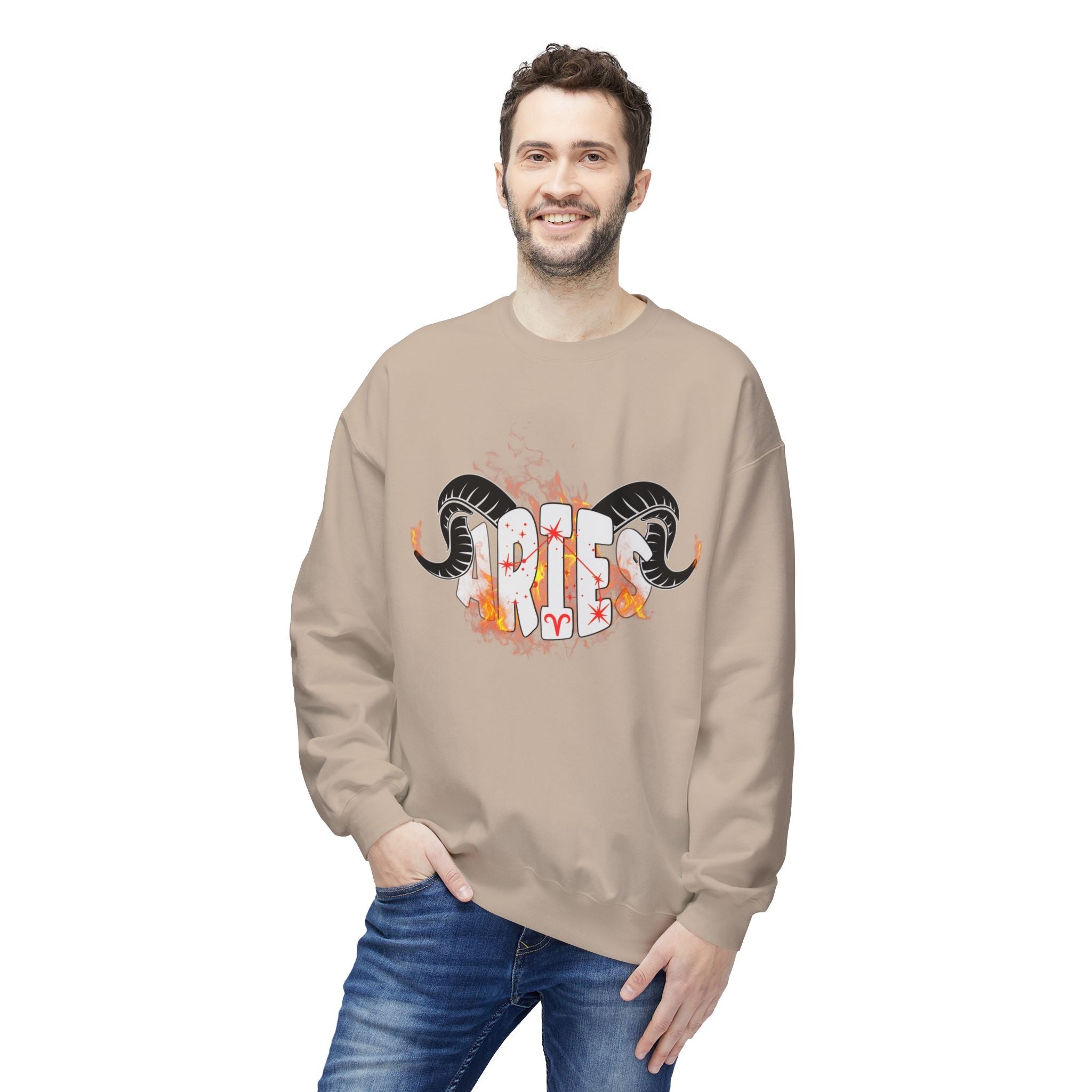 Aries on Fire Unisex Crewneck Sweatshirt