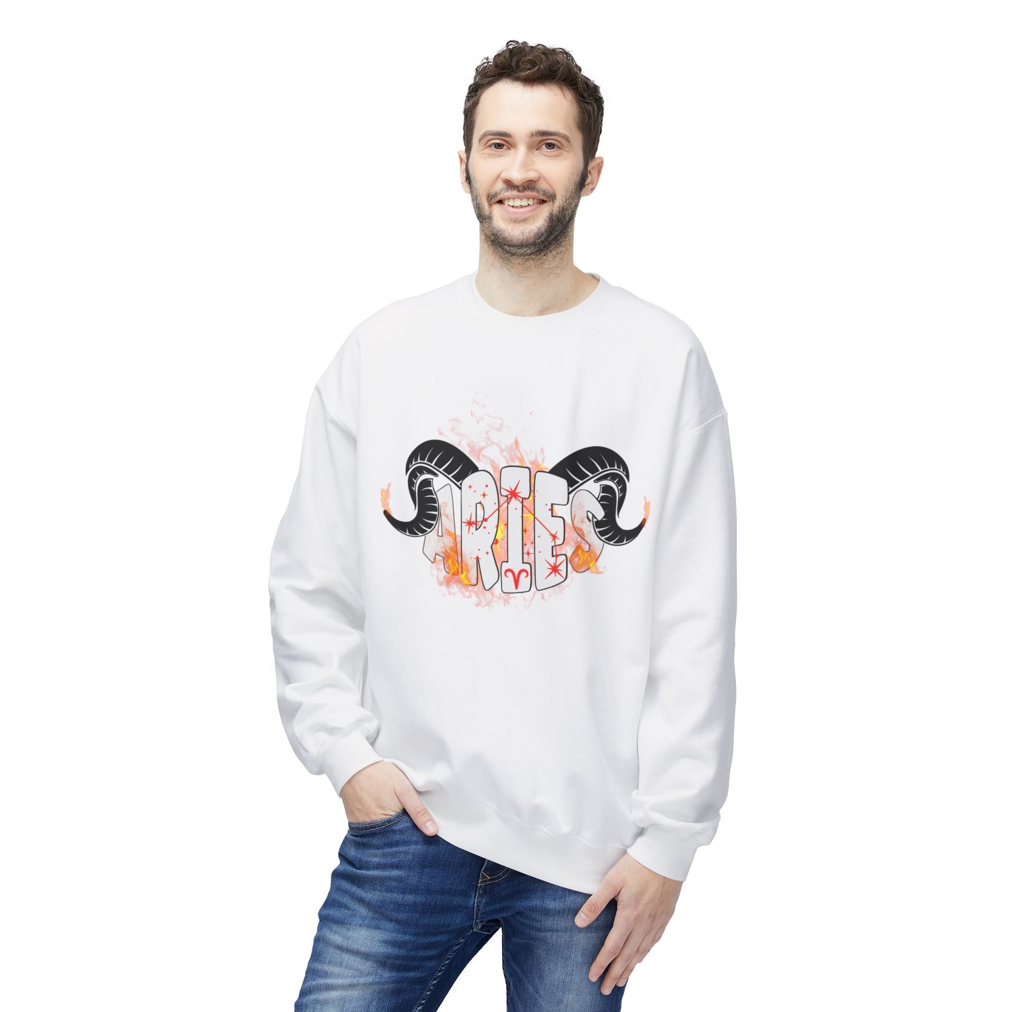 Aries on Fire Unisex Crewneck Sweatshirt