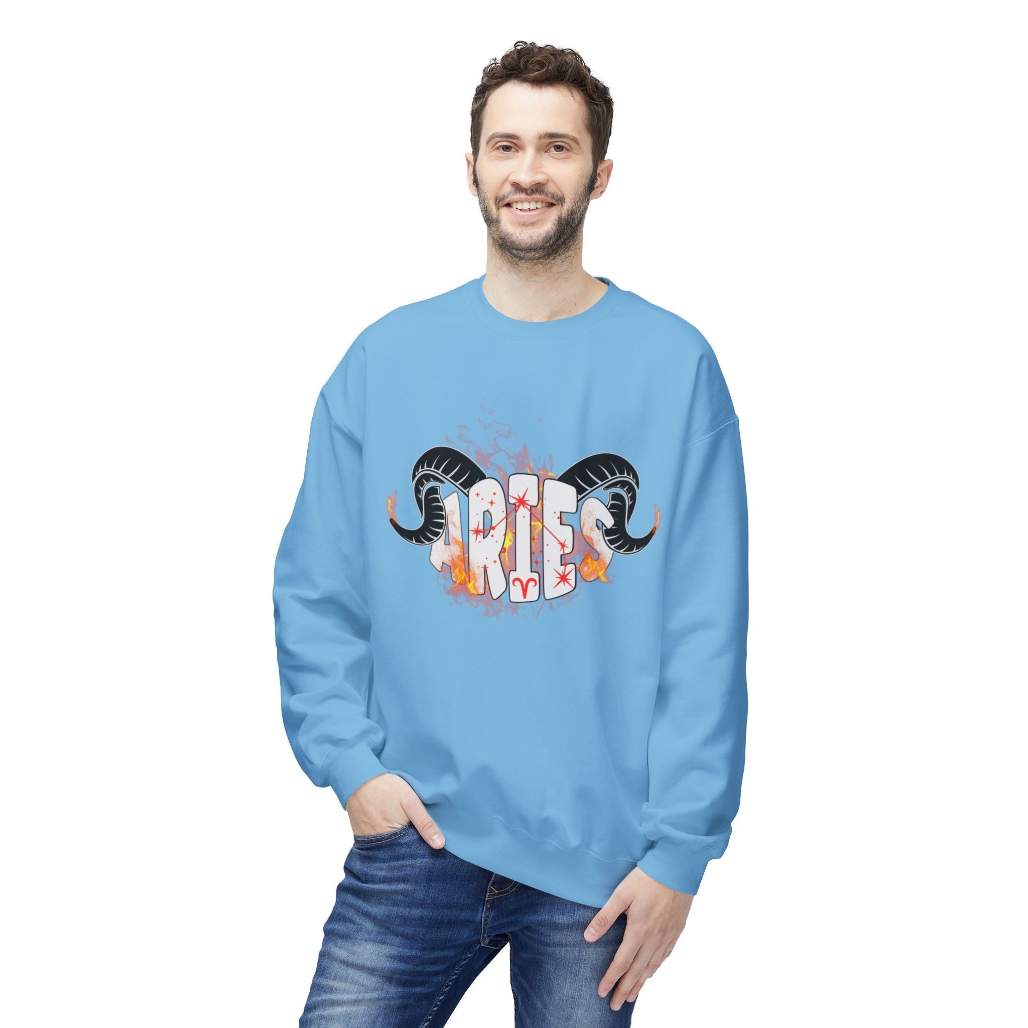 Aries on Fire Unisex Crewneck Sweatshirt