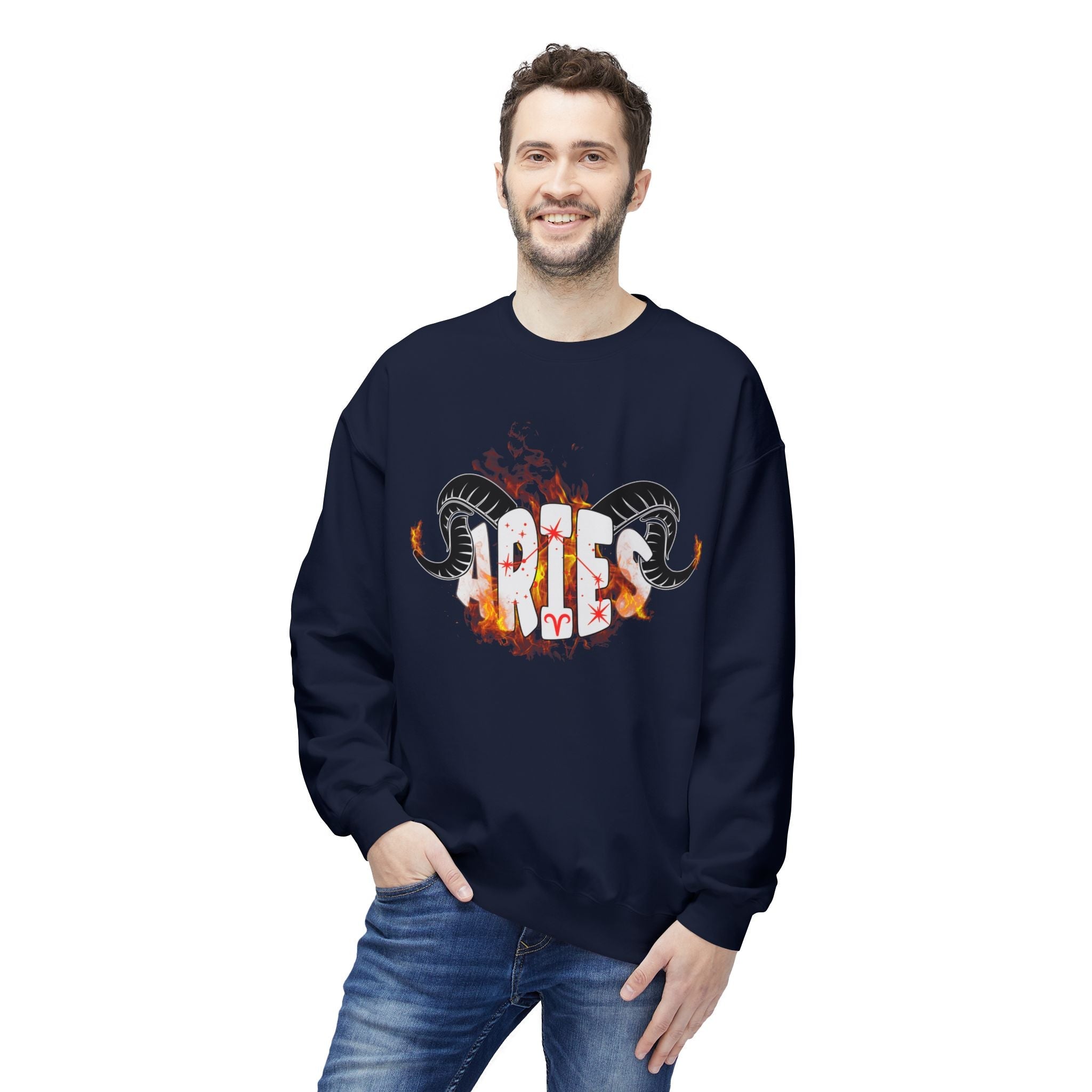 Aries on Fire Unisex Crewneck Sweatshirt
