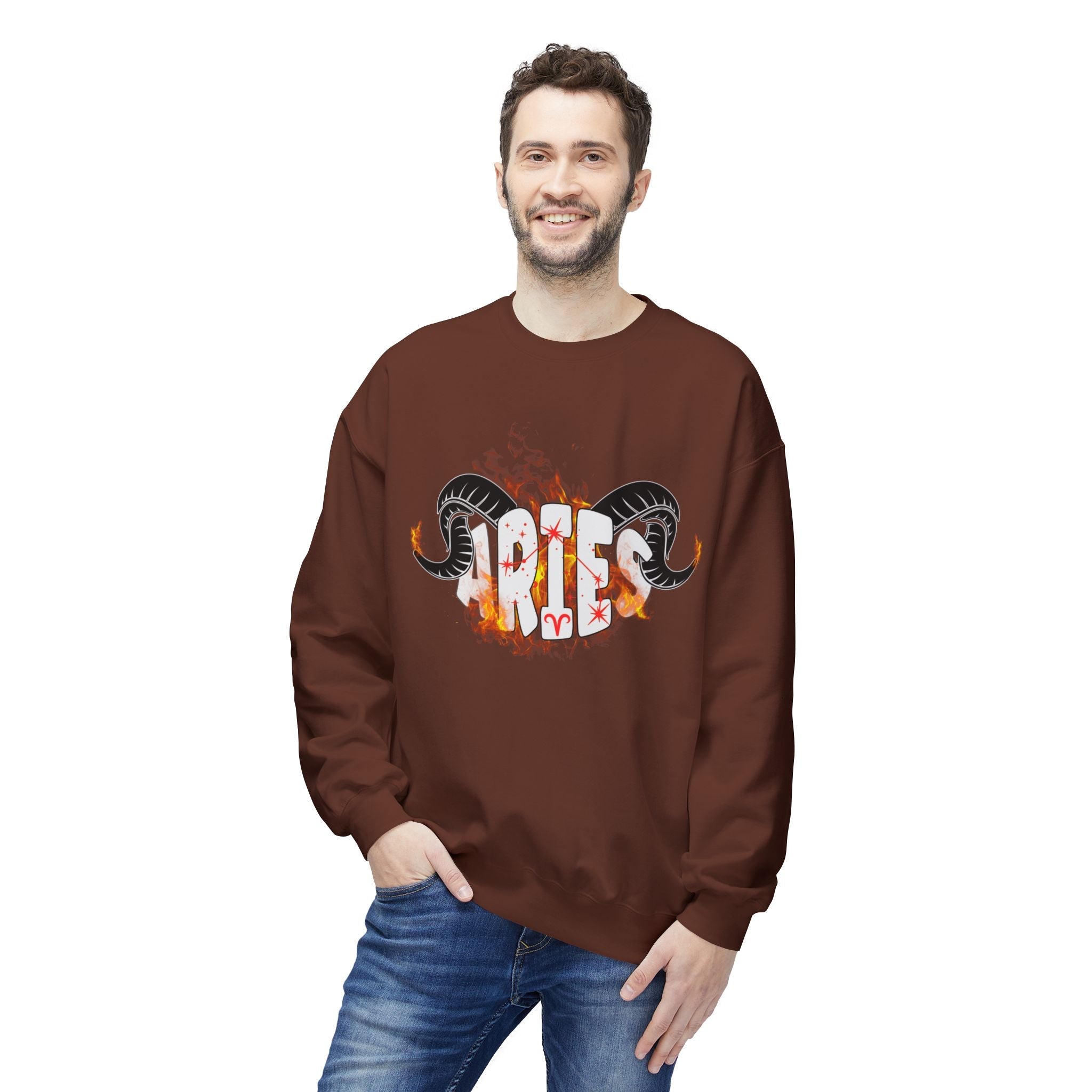 Aries on Fire Unisex Crewneck Sweatshirt