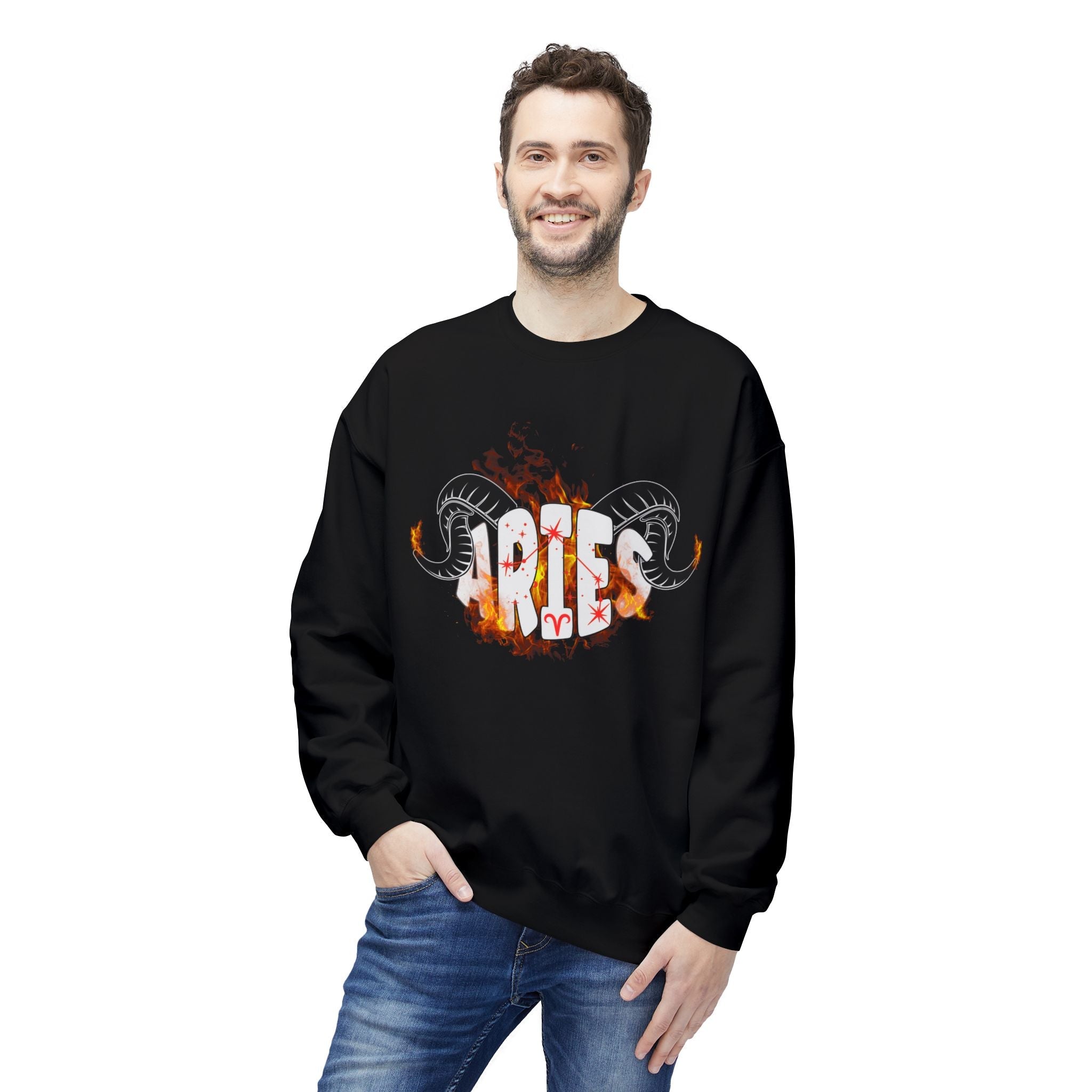 Aries on Fire Unisex Crewneck Sweatshirt