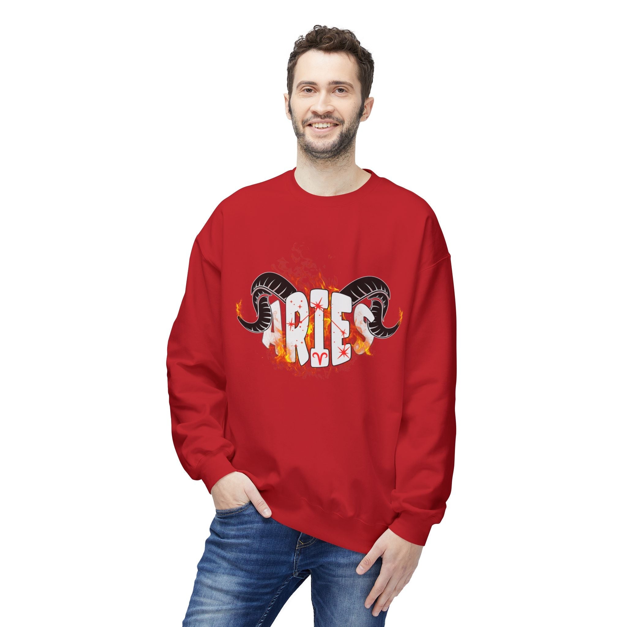 Aries on Fire Unisex Crewneck Sweatshirt