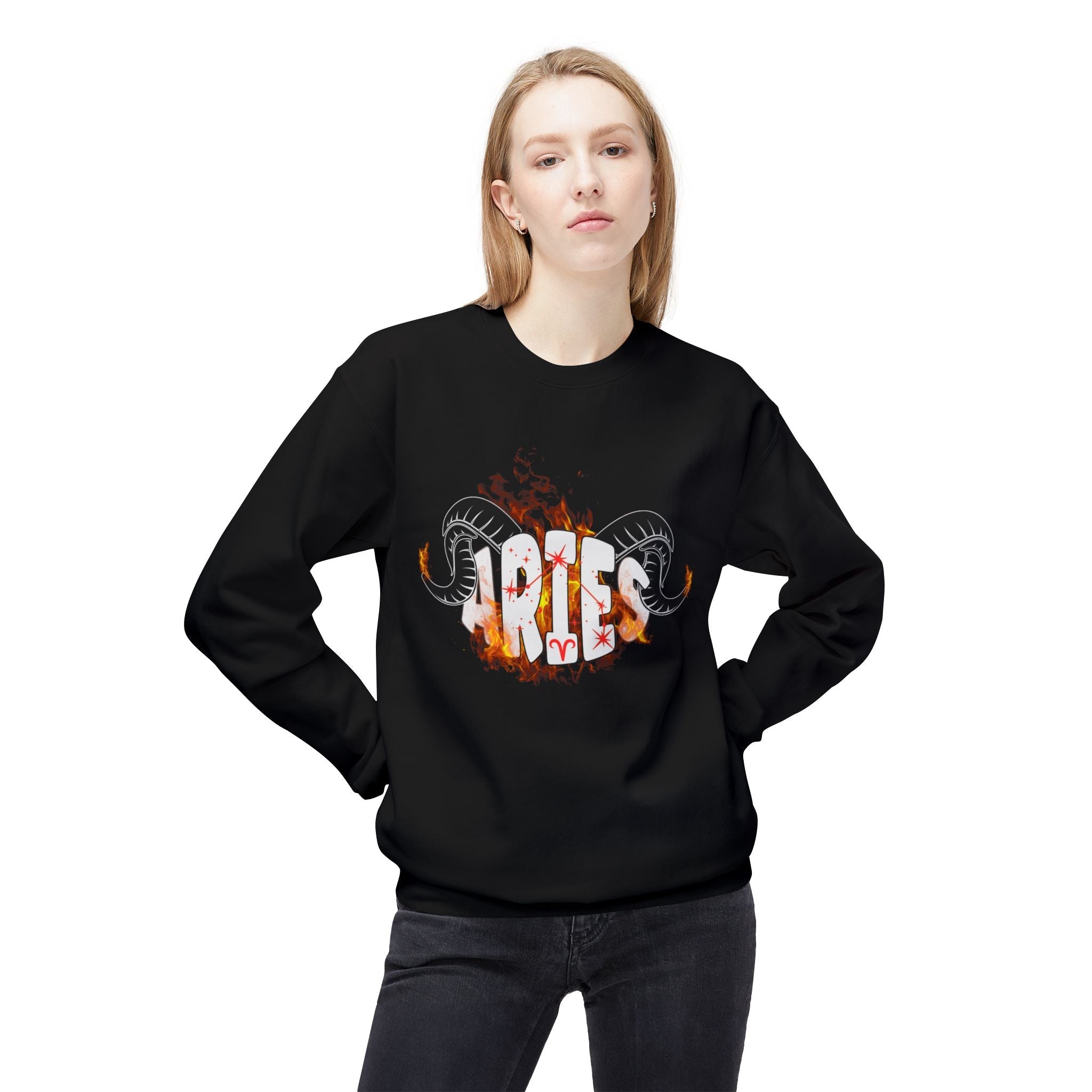 Aries on Fire Unisex Crewneck Sweatshirt