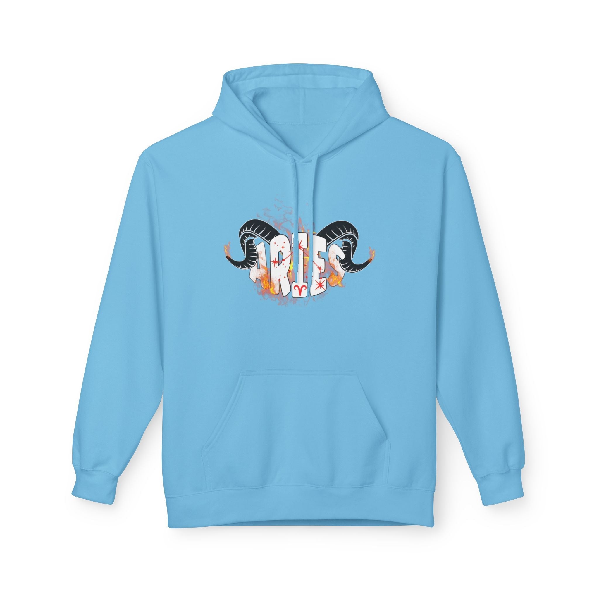 Aries Ram on fire Hoodie — Unisex Zodiac Astrology Hoodie with 'Aries' Design