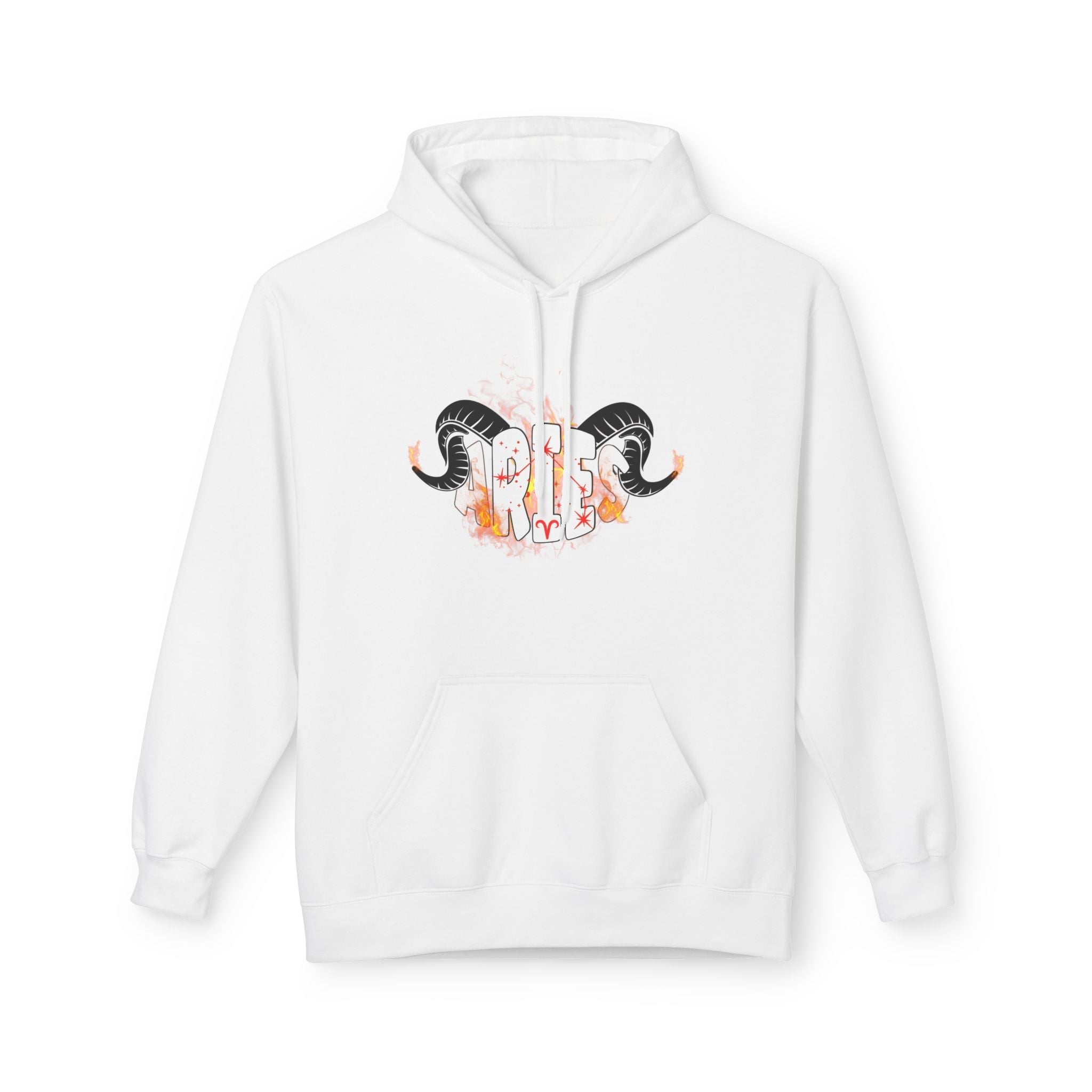 Aries Ram on fire Hoodie — Unisex Zodiac Astrology Hoodie with 'Aries' Design