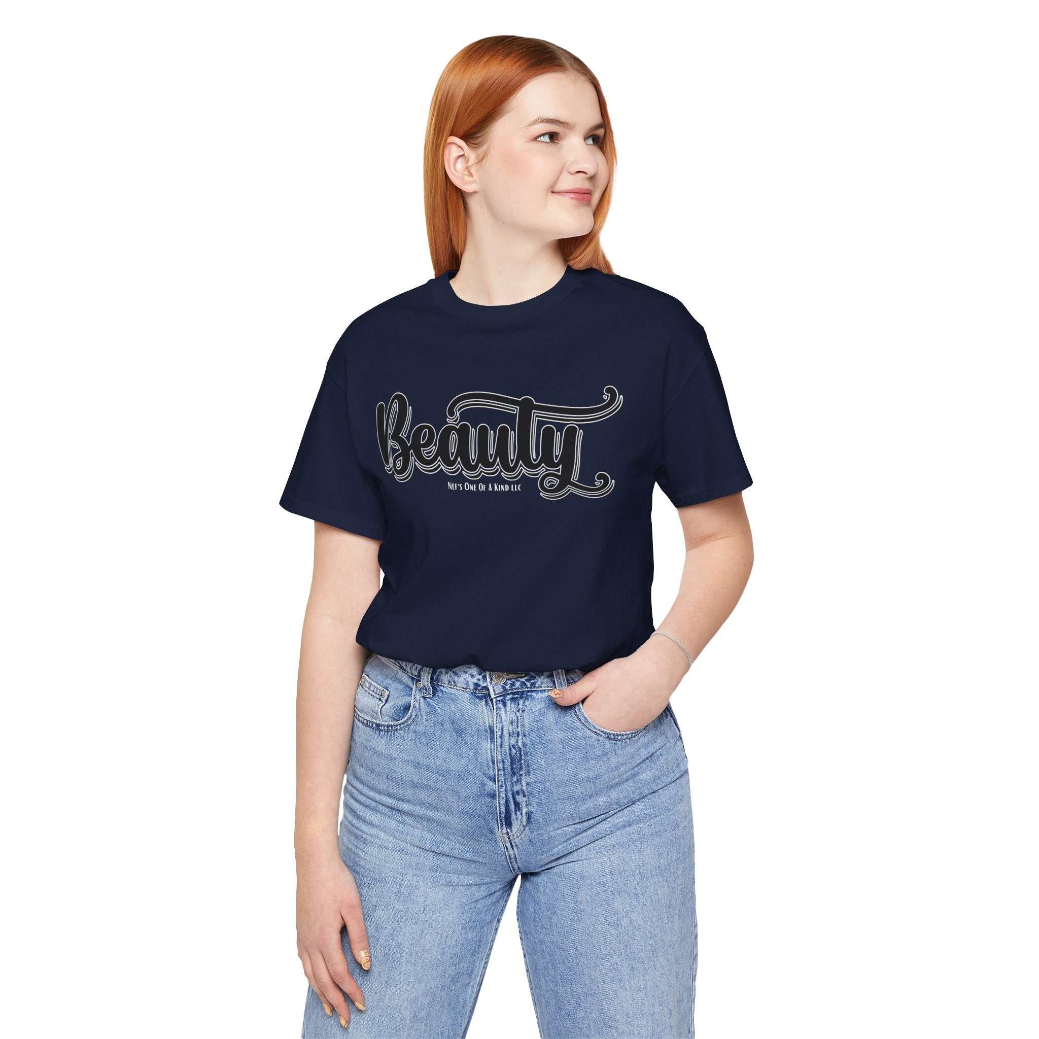 Beauty with the Beast Valentine Casual, Soft Unisex Jersey Short Sleeve Tee