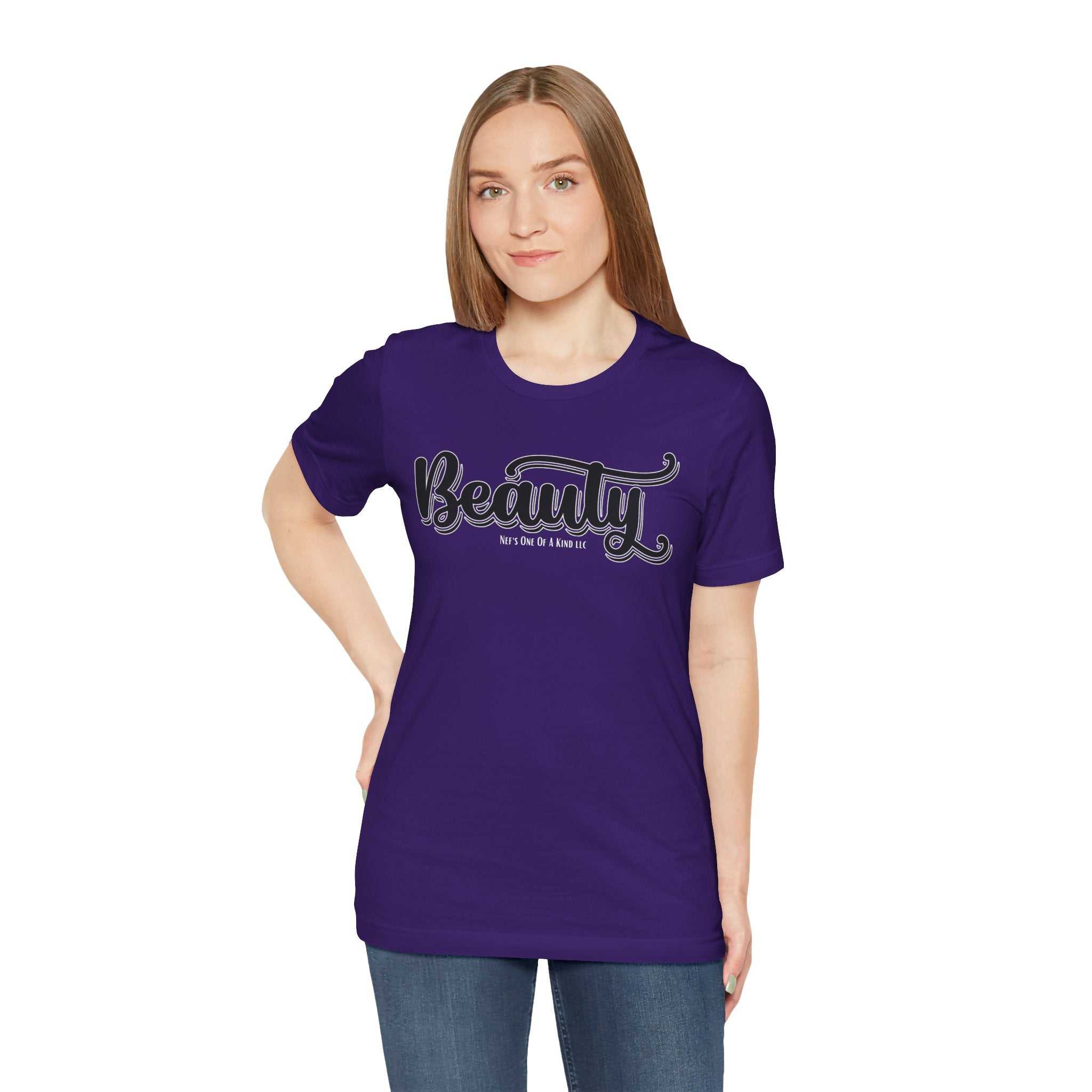 Beauty with the Beast Valentine Casual, Soft Unisex Jersey Short Sleeve Tee