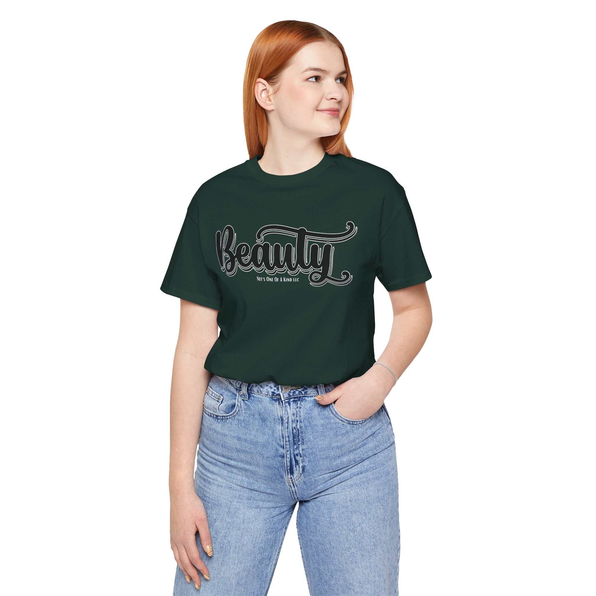 Beauty with the Beast Valentine Casual, Soft Unisex Jersey Short Sleeve Tee