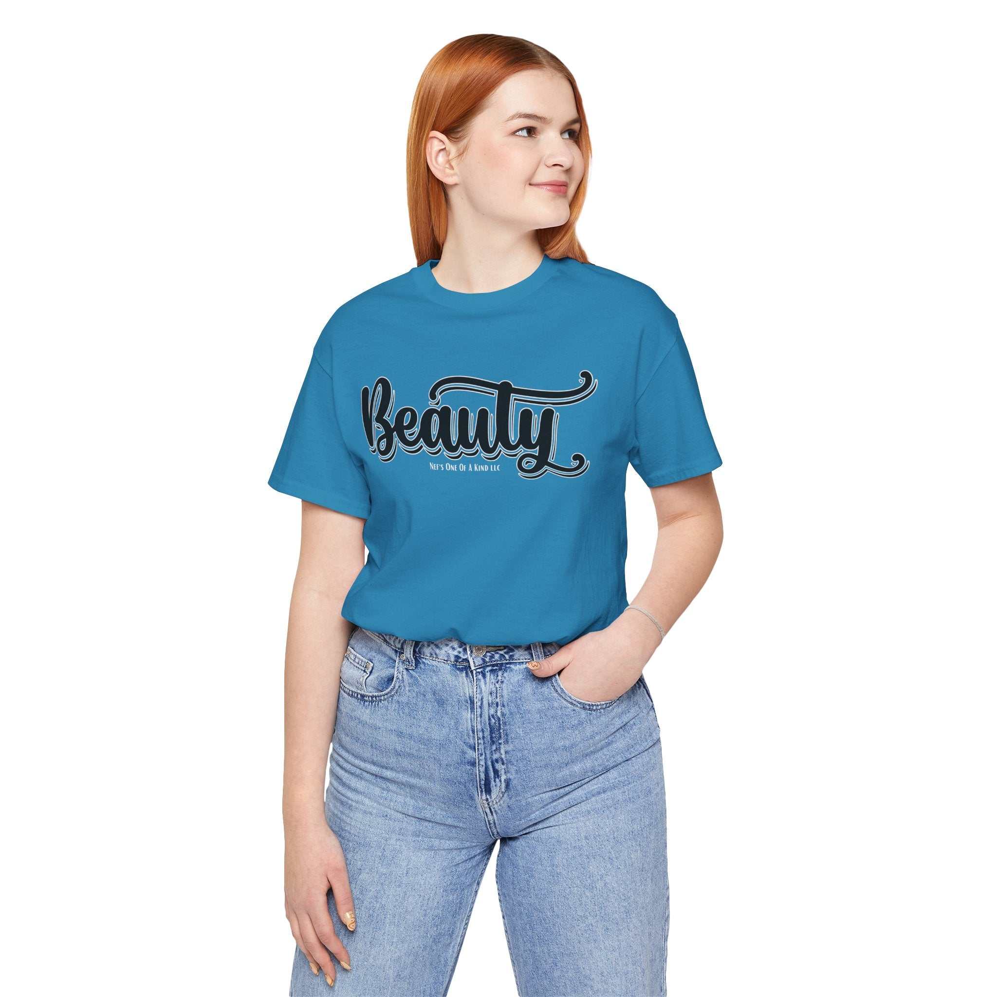 Beauty with the Beast Valentine Casual, Soft Unisex Jersey Short Sleeve Tee