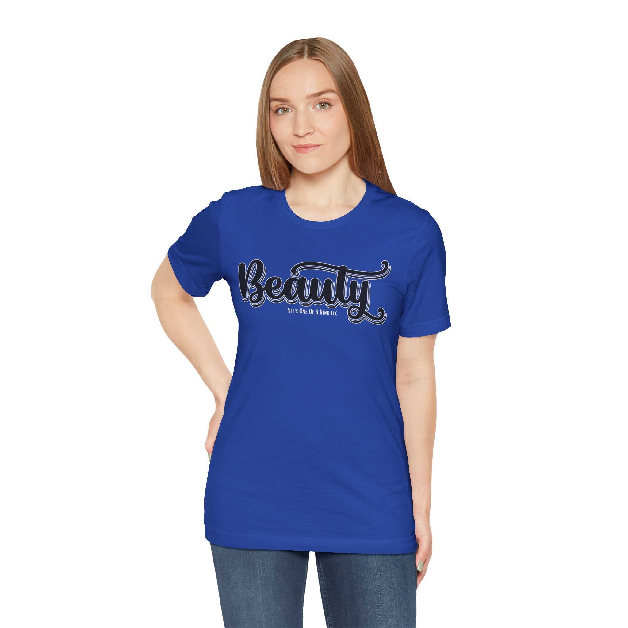 Beauty with the Beast Valentine Casual, Soft Unisex Jersey Short Sleeve Tee