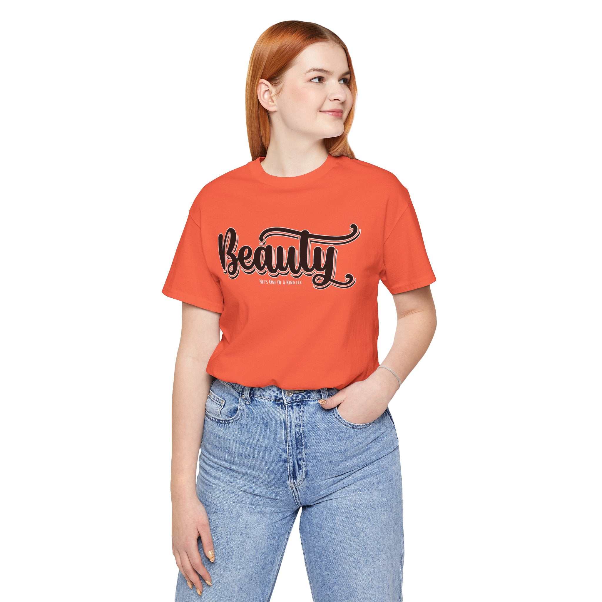 Beauty with the Beast Valentine Casual, Soft Unisex Jersey Short Sleeve Tee