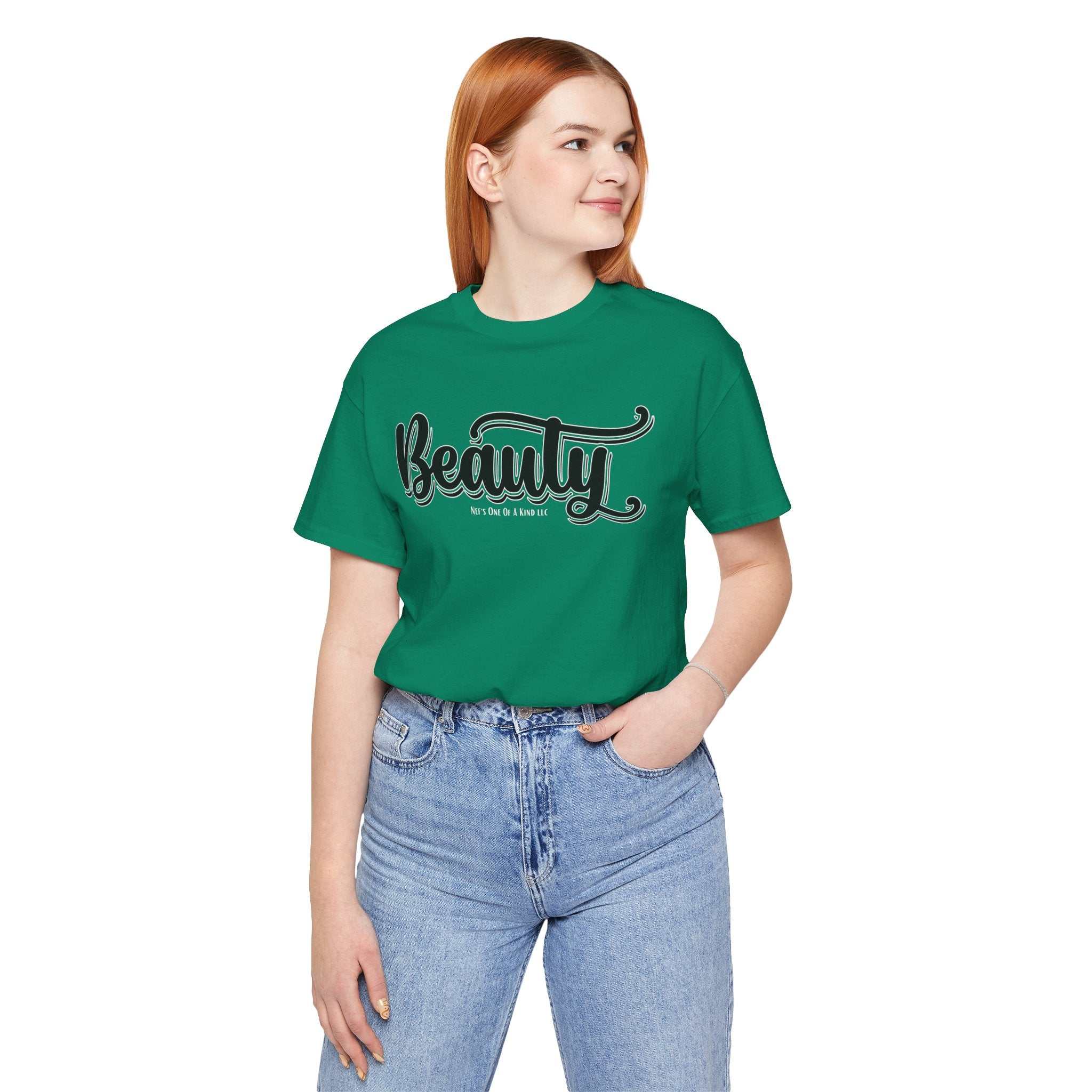 Beauty with the Beast Valentine Casual, Soft Unisex Jersey Short Sleeve Tee