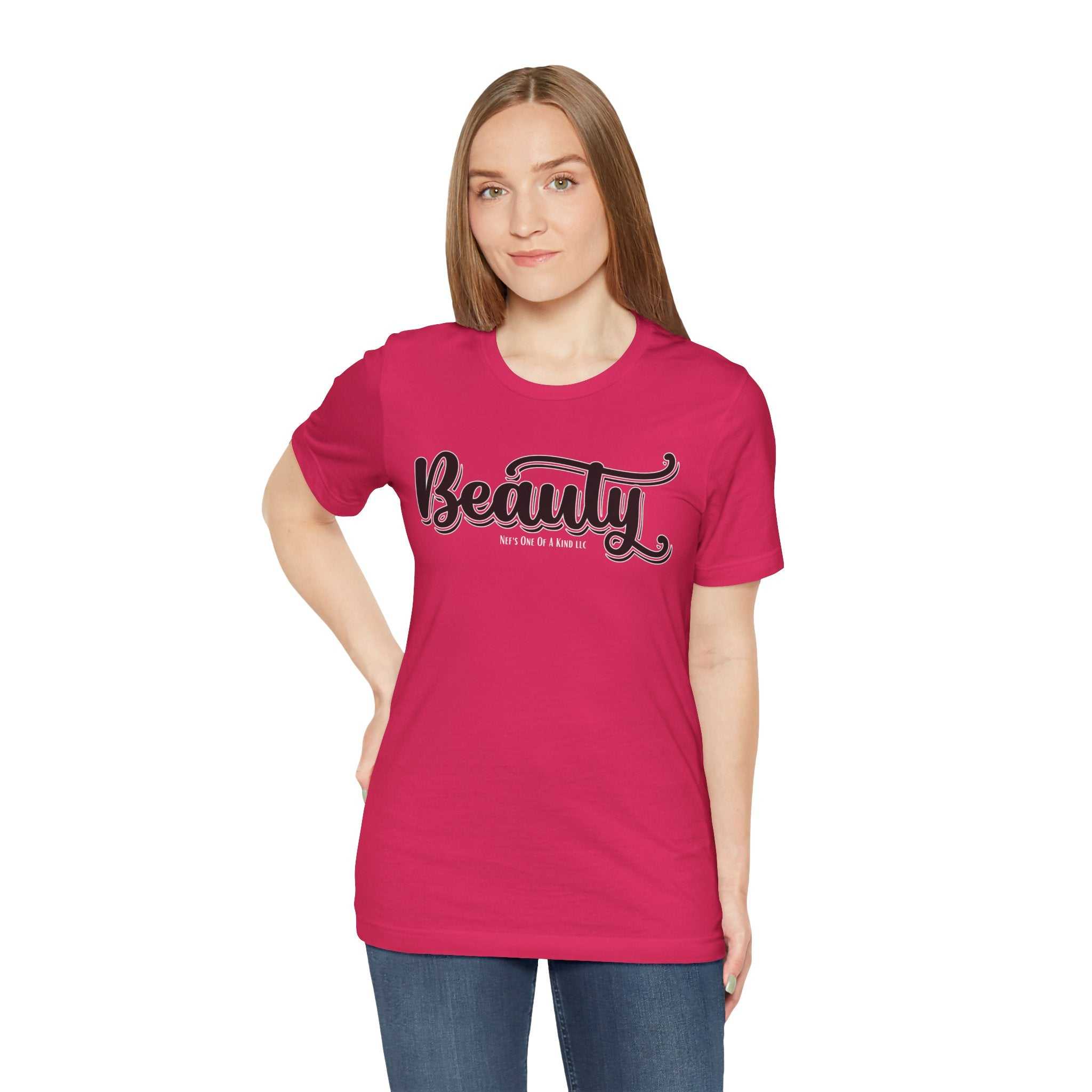 Beauty with the Beast Valentine Casual, Soft Unisex Jersey Short Sleeve Tee