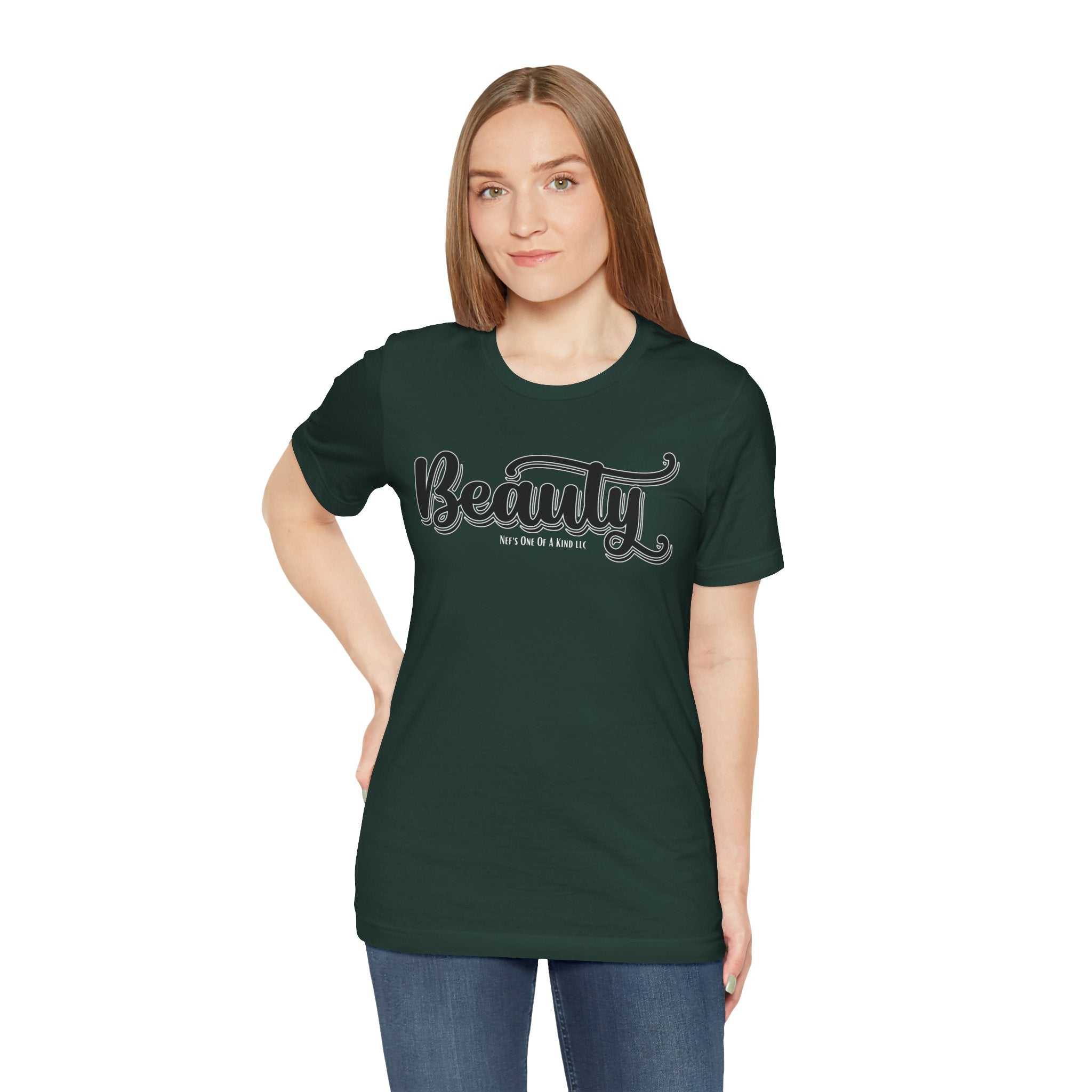 Beauty with the Beast Valentine Casual, Soft Unisex Jersey Short Sleeve Tee