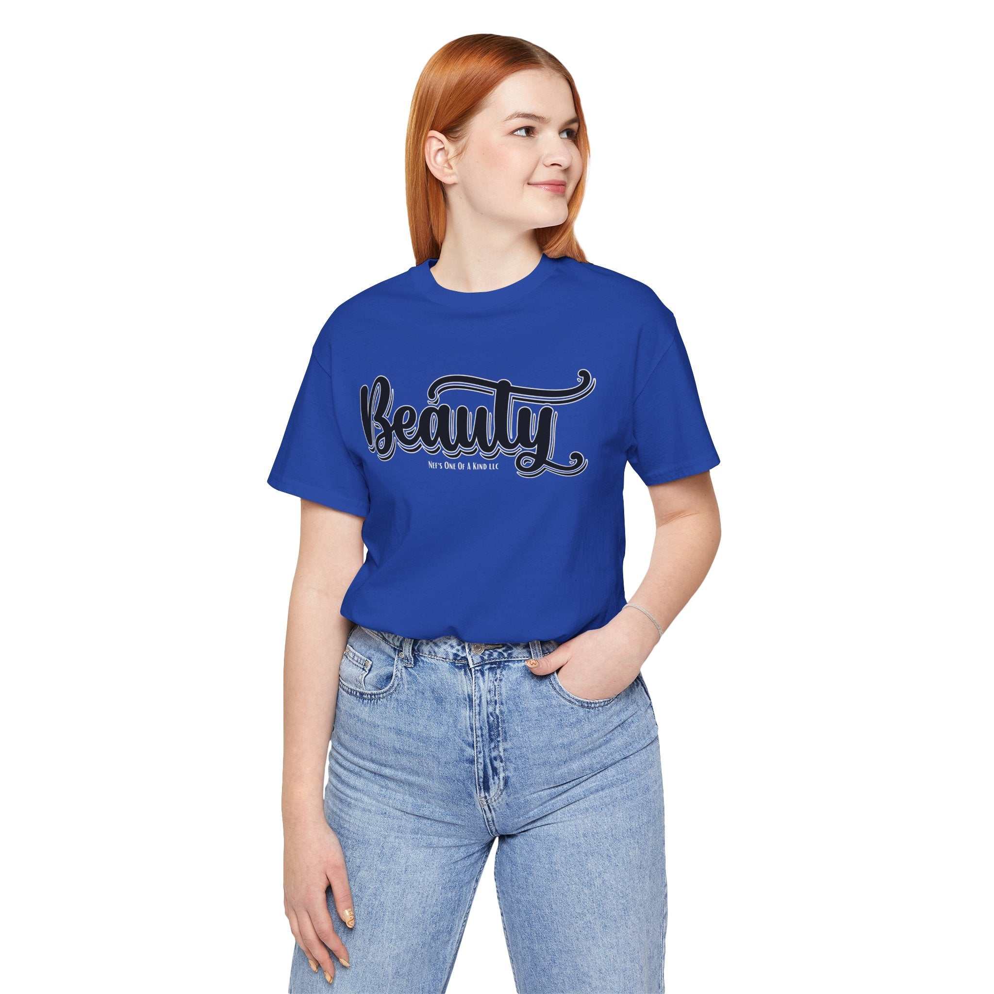 Beauty with the Beast Valentine Casual, Soft Unisex Jersey Short Sleeve Tee