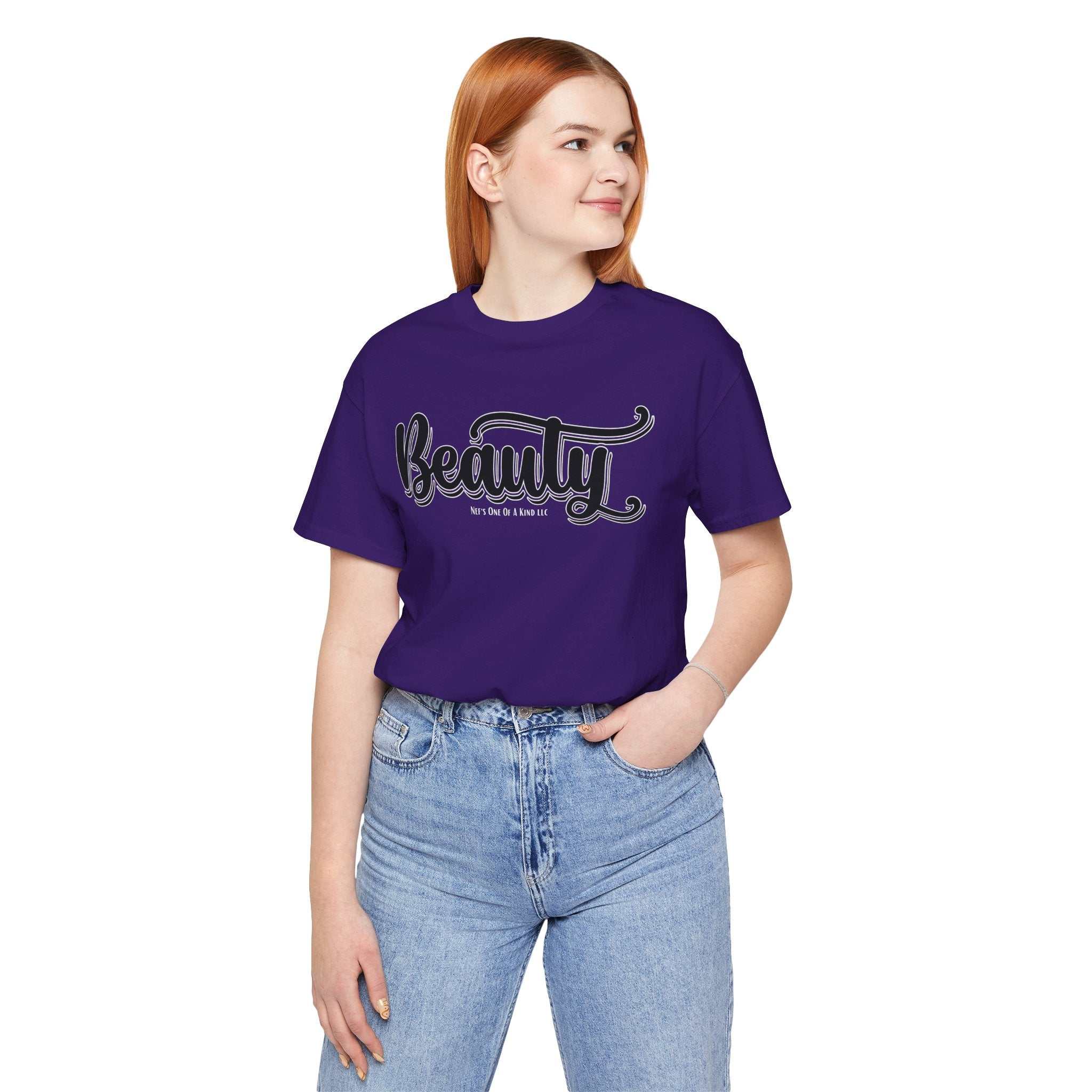 Beauty with the Beast Valentine Casual, Soft Unisex Jersey Short Sleeve Tee