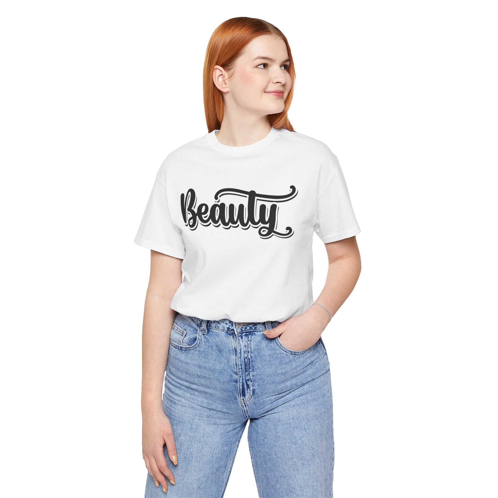 Beauty with the Beast Valentine Casual, Soft Unisex Jersey Short Sleeve Tee