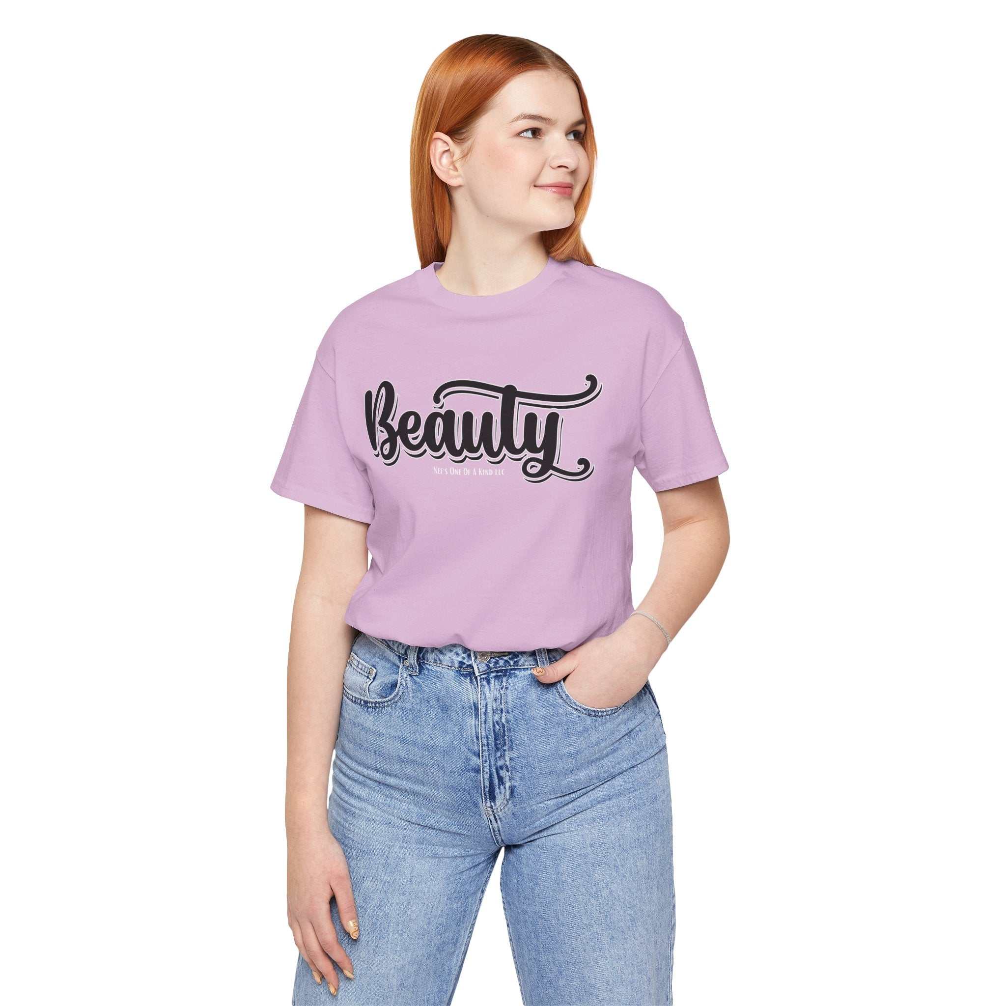 Beauty with the Beast Valentine Casual, Soft Unisex Jersey Short Sleeve Tee