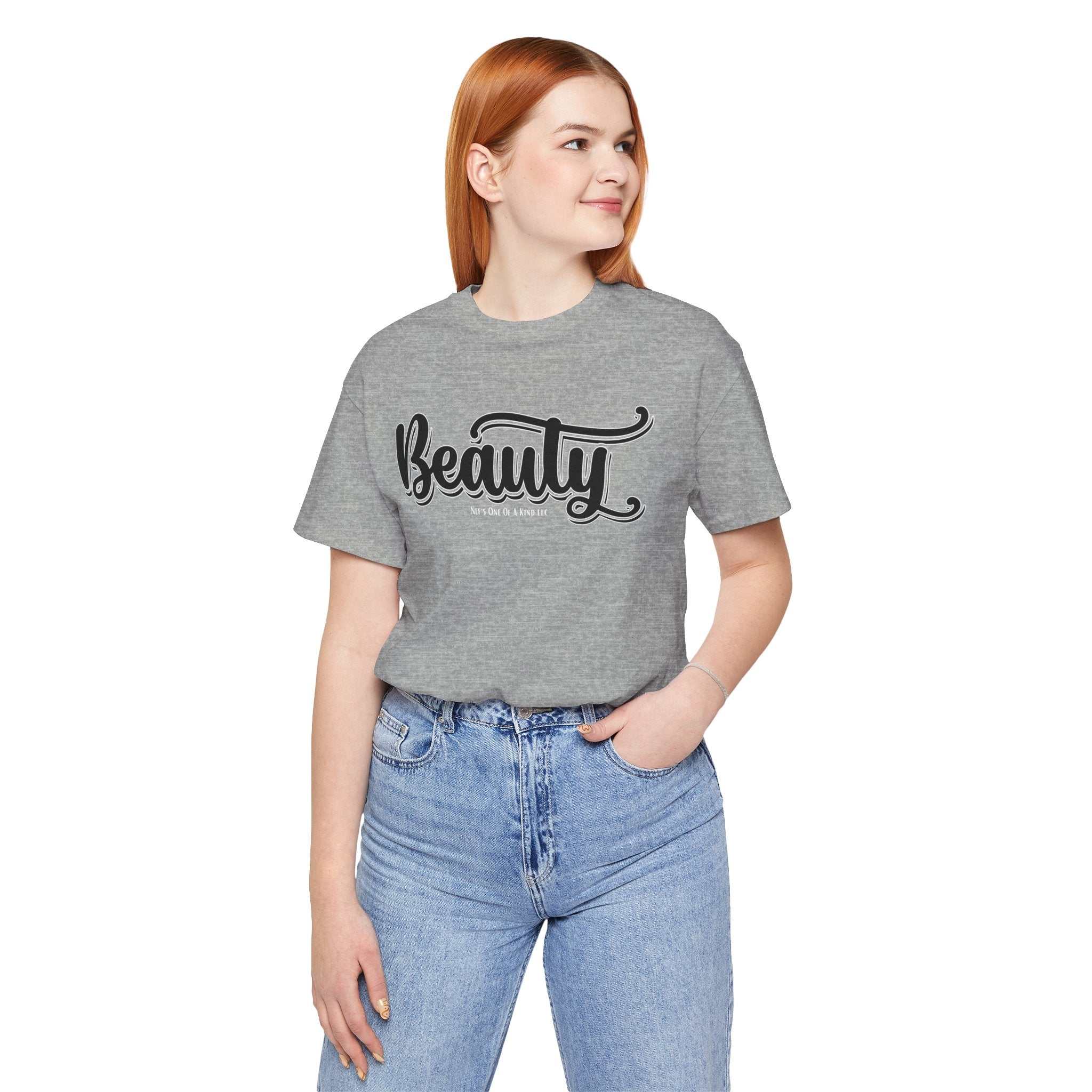 Beauty with the Beast Valentine Casual, Soft Unisex Jersey Short Sleeve Tee